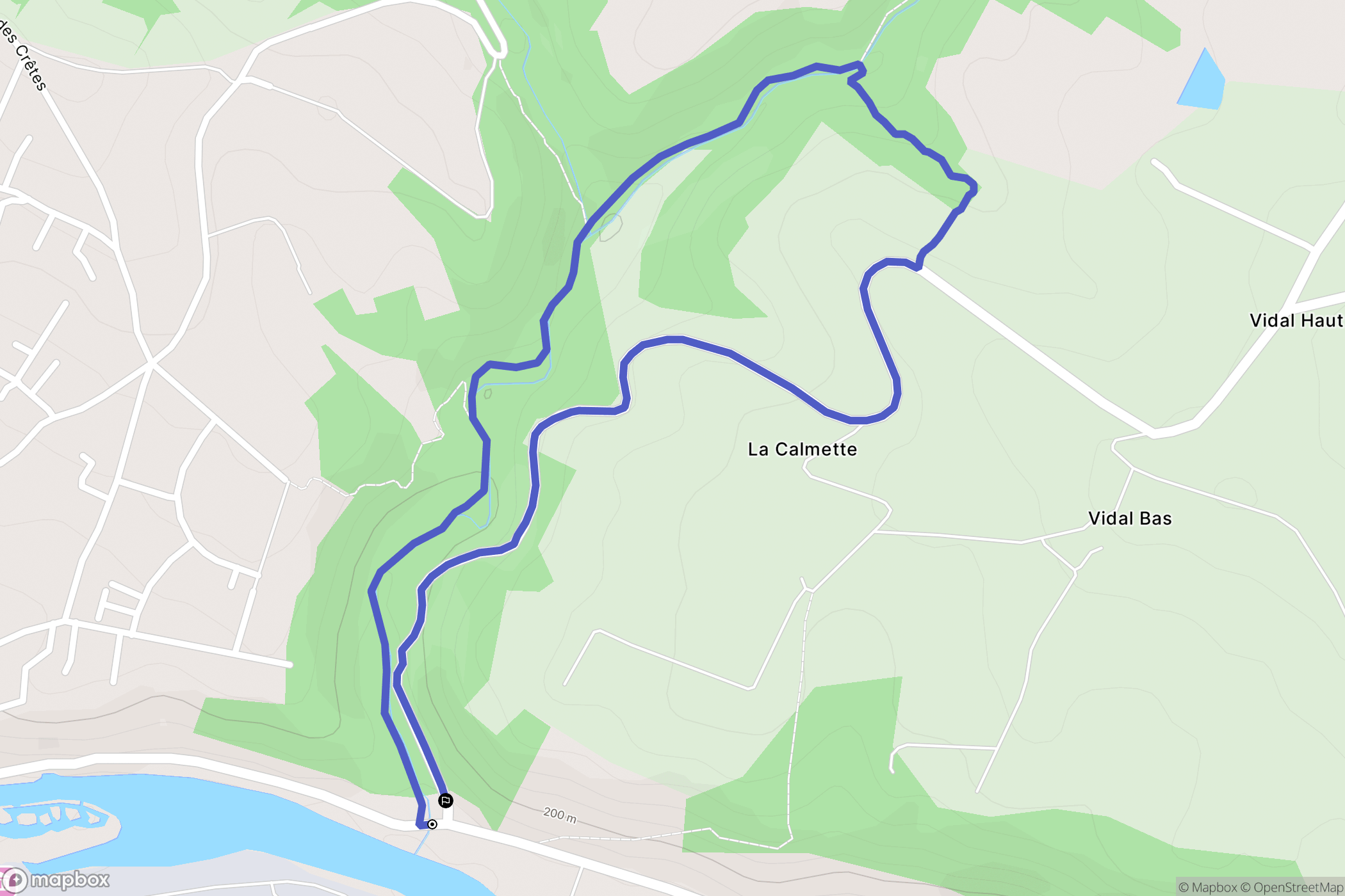 Arthès : carte du parcours de randonnée - France