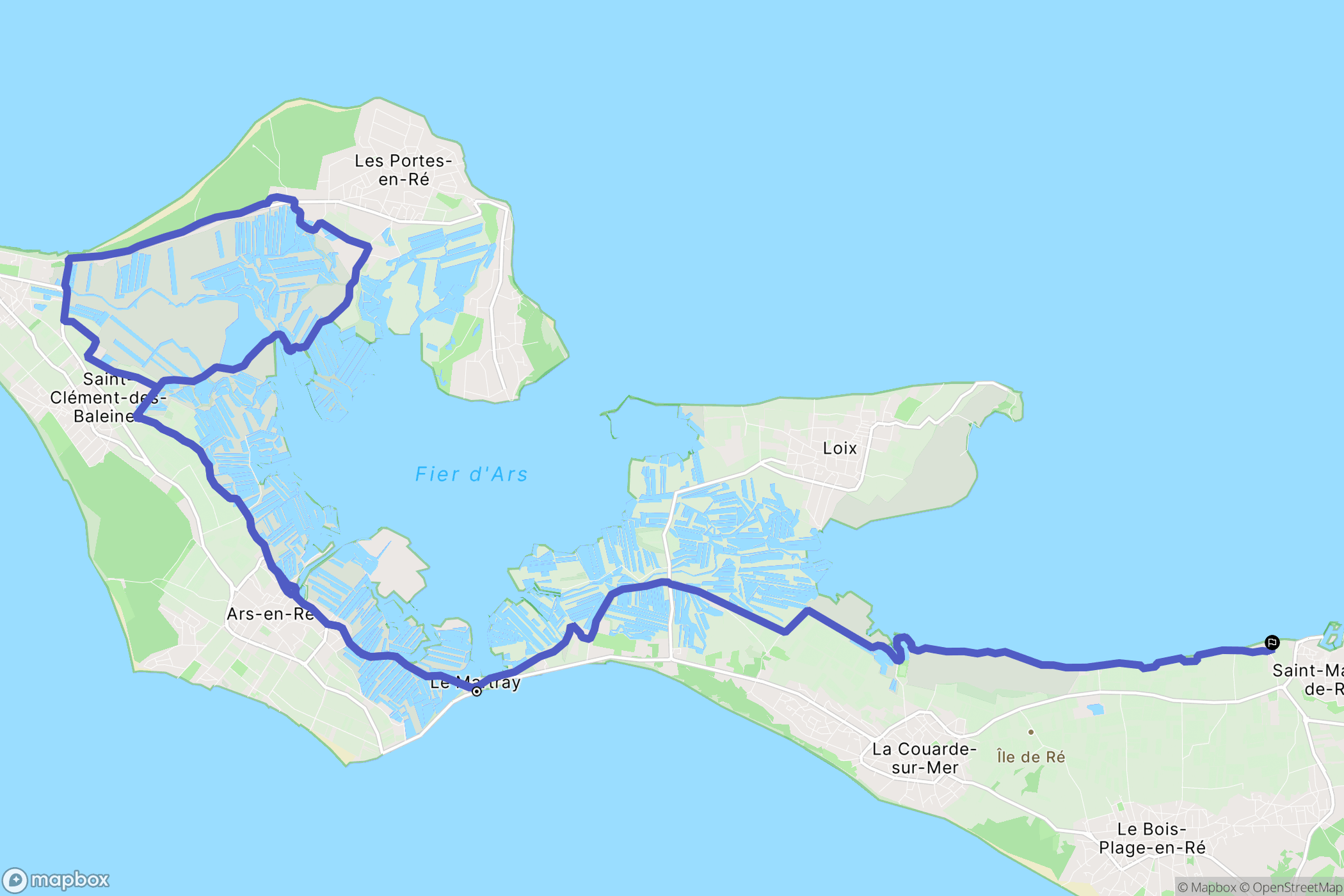 Ars-en-Ré : carte du parcours de randonnée - France