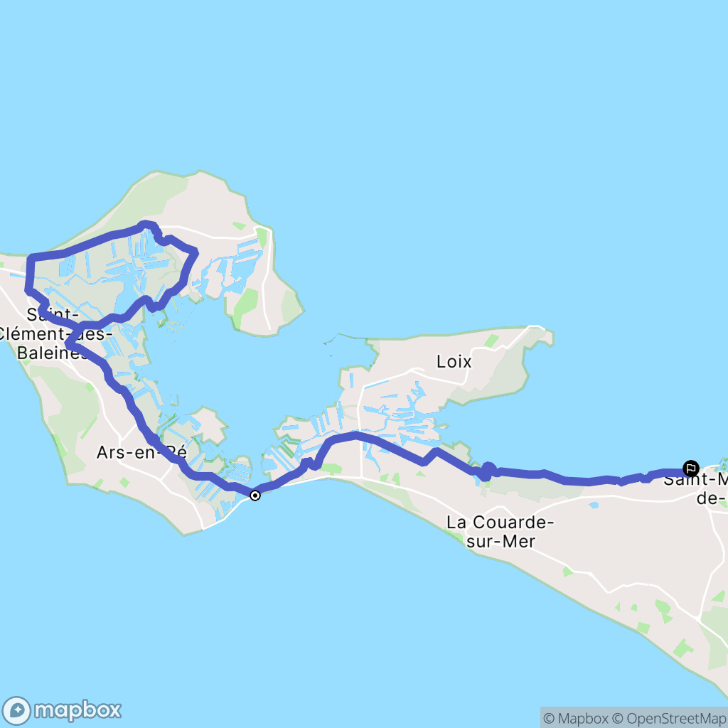 Ars-en-Ré : carte du parcours de randonnée - France