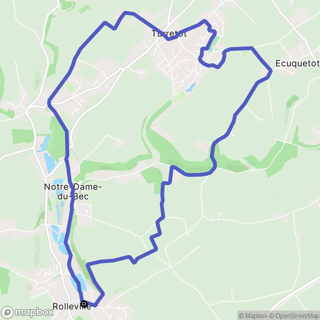 Rolleville : carte du parcours de randonnée - France
