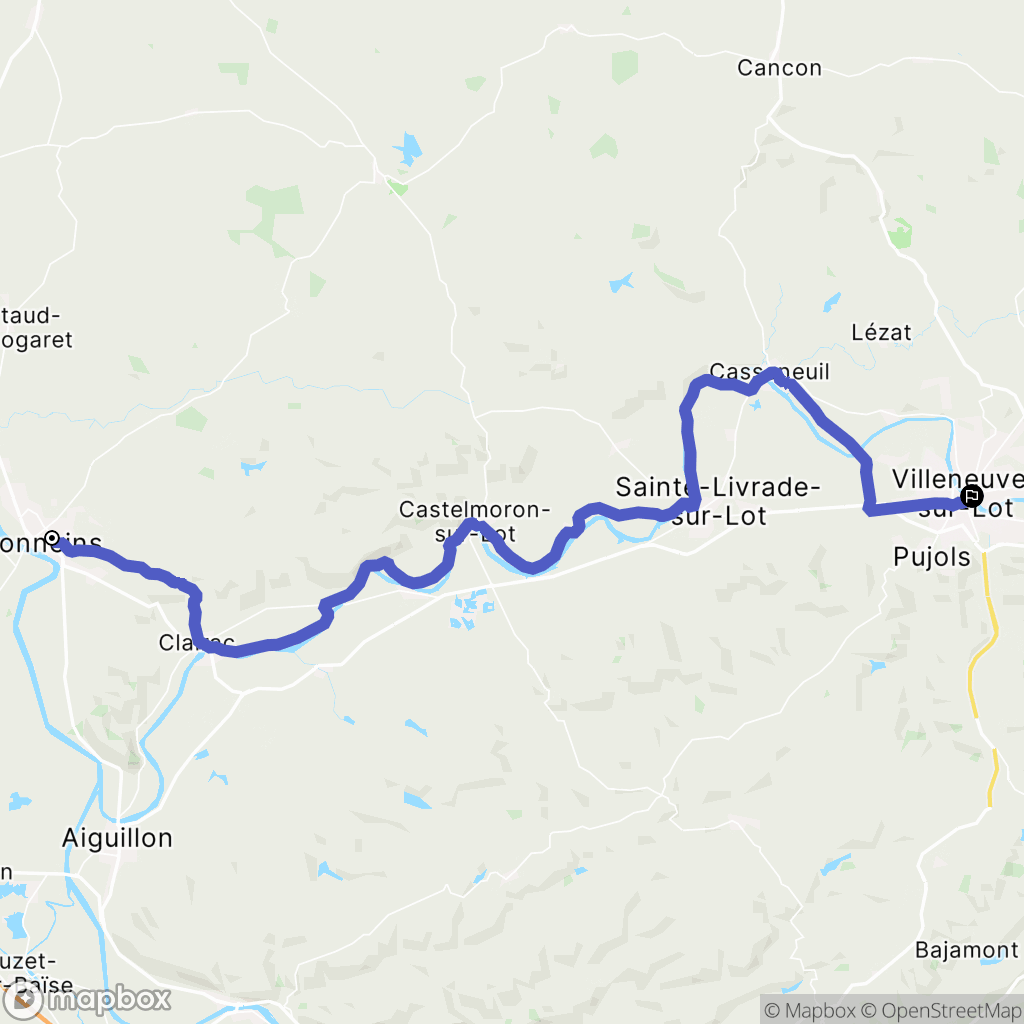 Tonneins : carte du parcours de randonnée - France