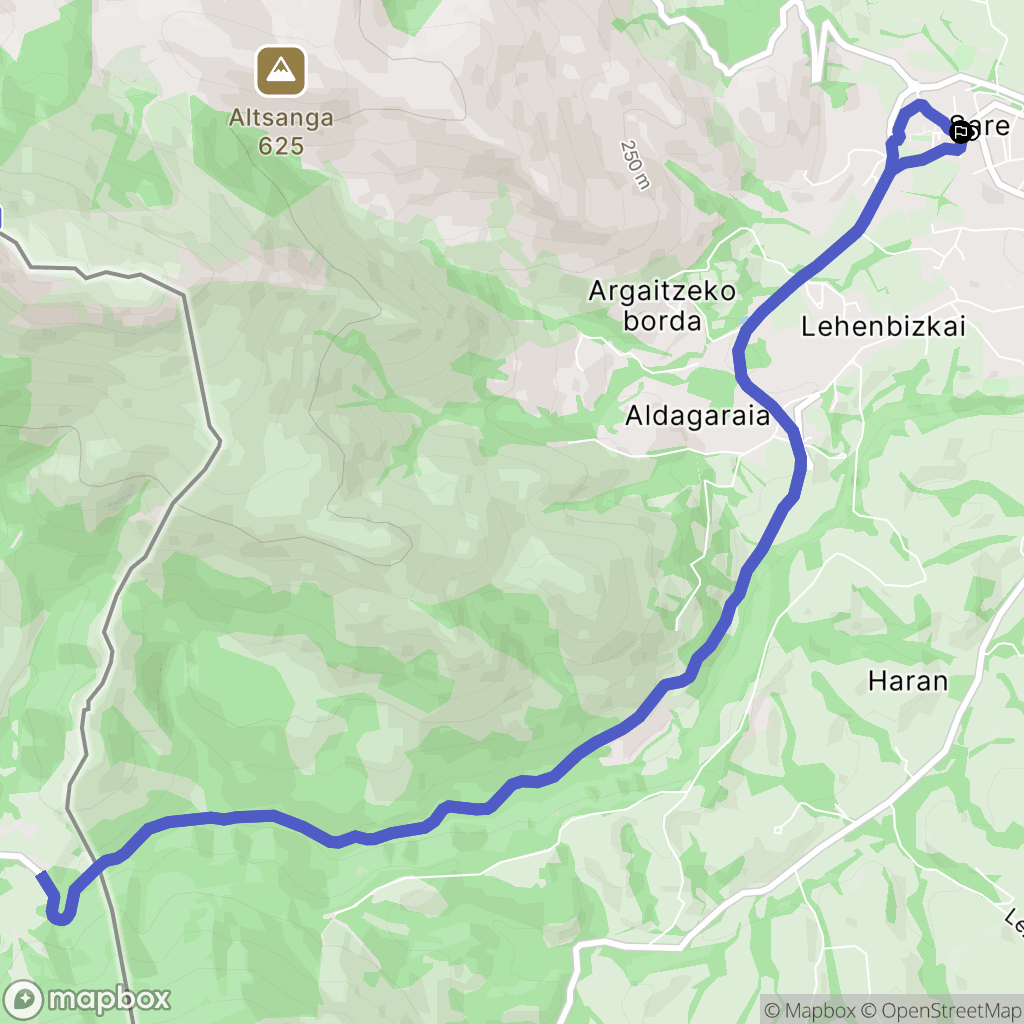 Sare : carte du parcours de randonnée - France