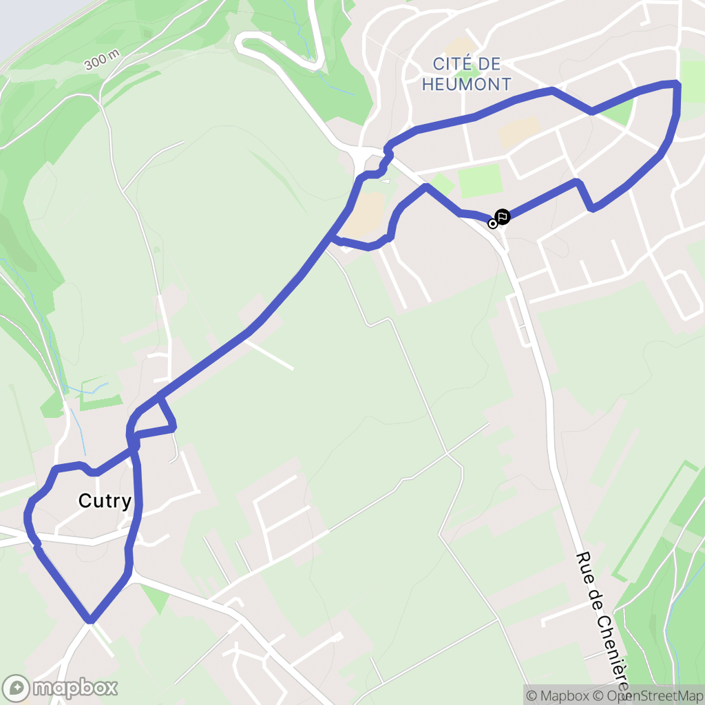 Réhon : carte du parcours de randonnée - France