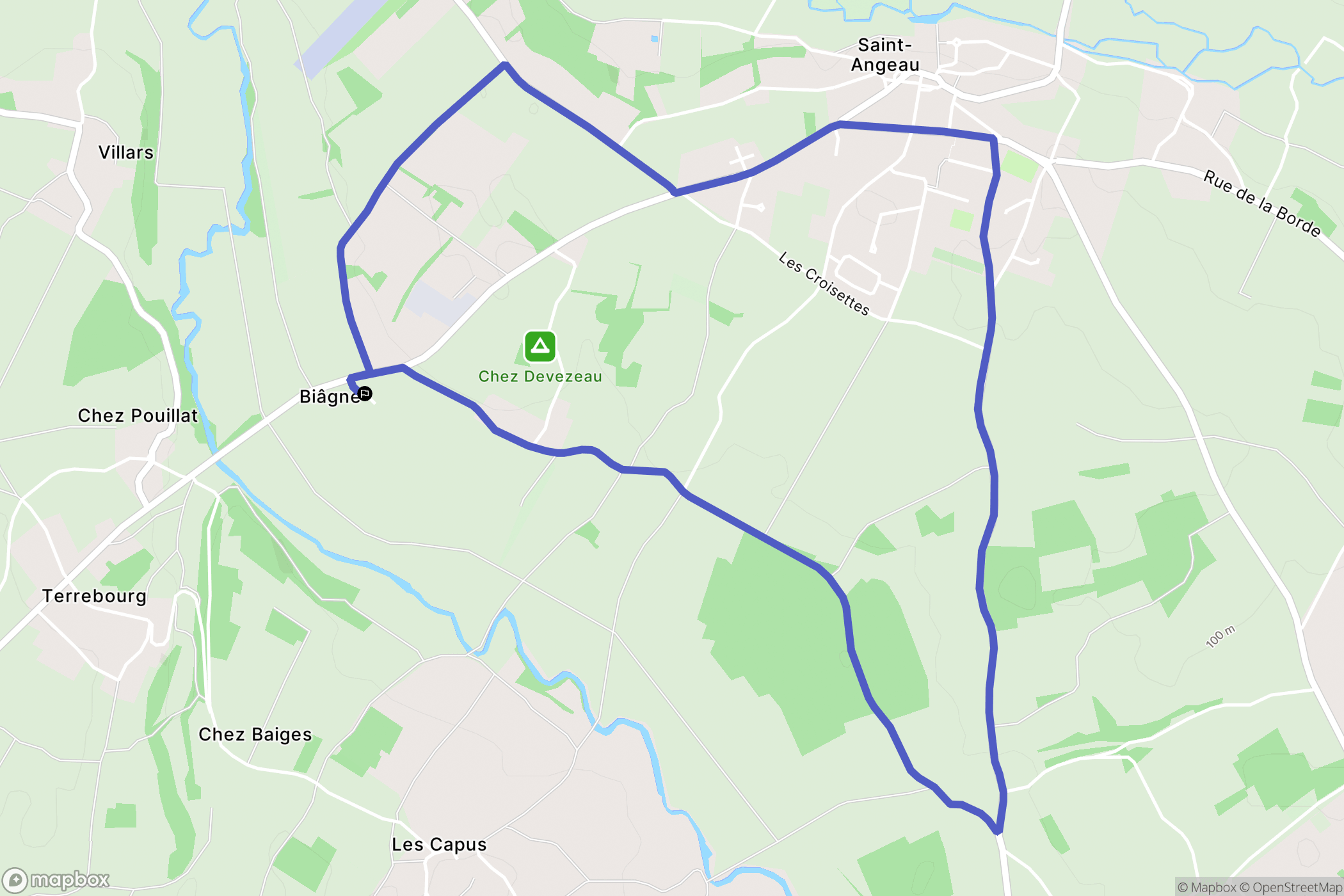 Val-de-Bonnieure : carte du parcours de randonnée - France