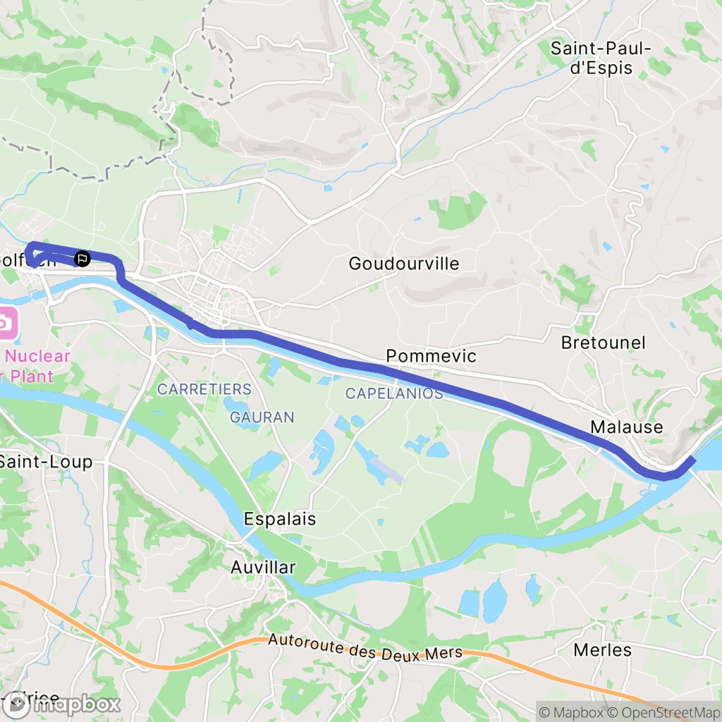 Golfech : carte du parcours de randonnée - France