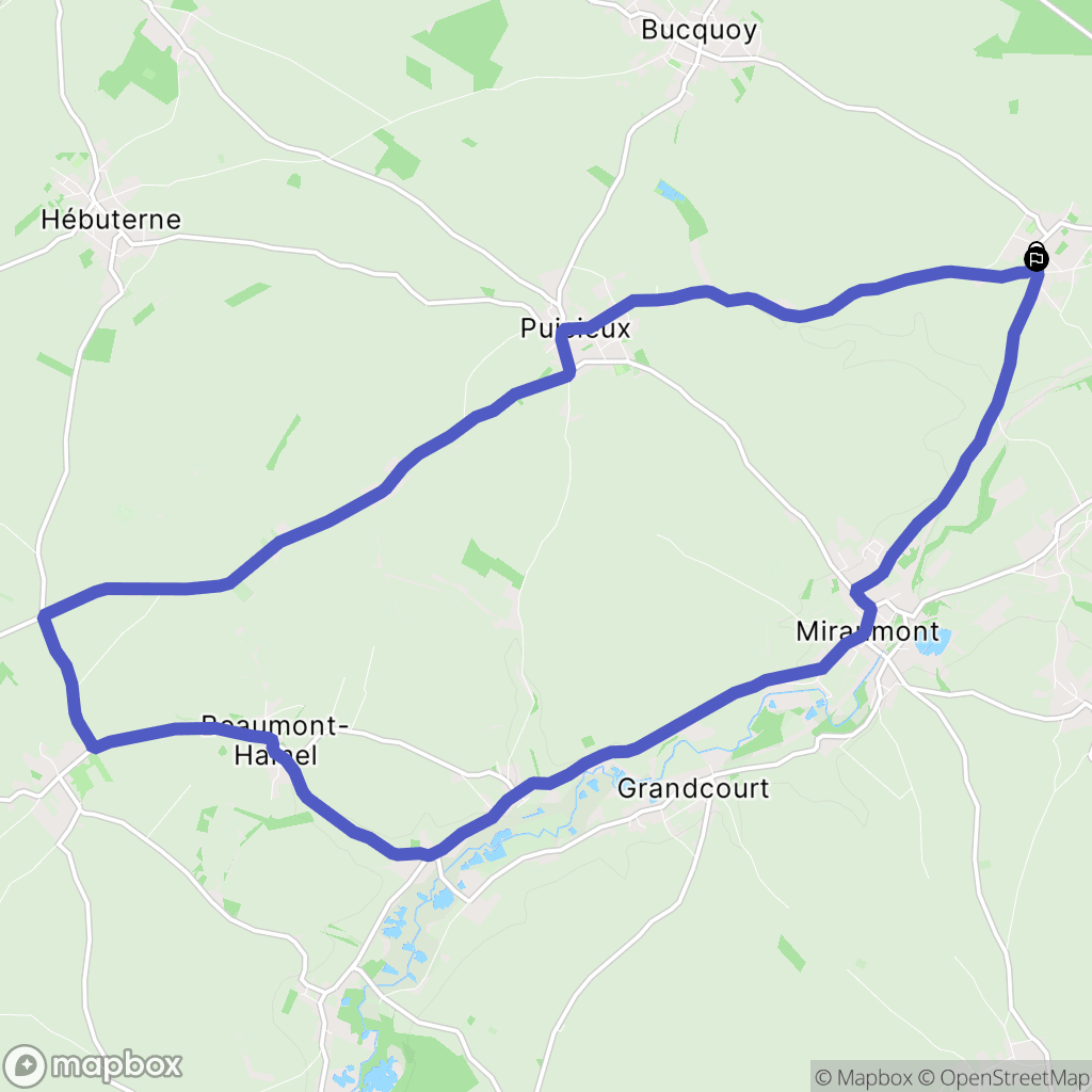 Achiet-le-Petit : carte du parcours de randonnée - France