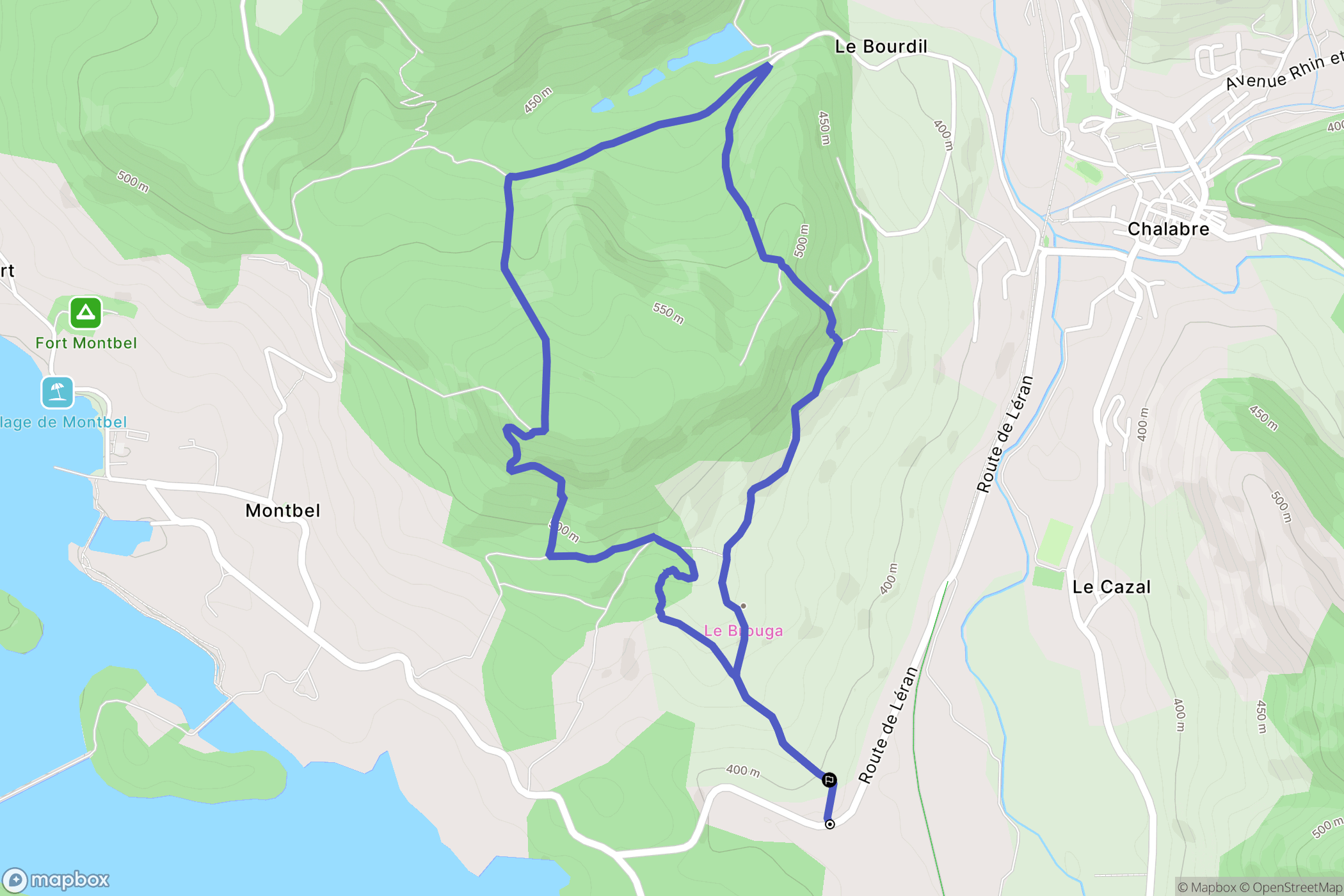 Chalabre : carte du parcours de randonnée - France