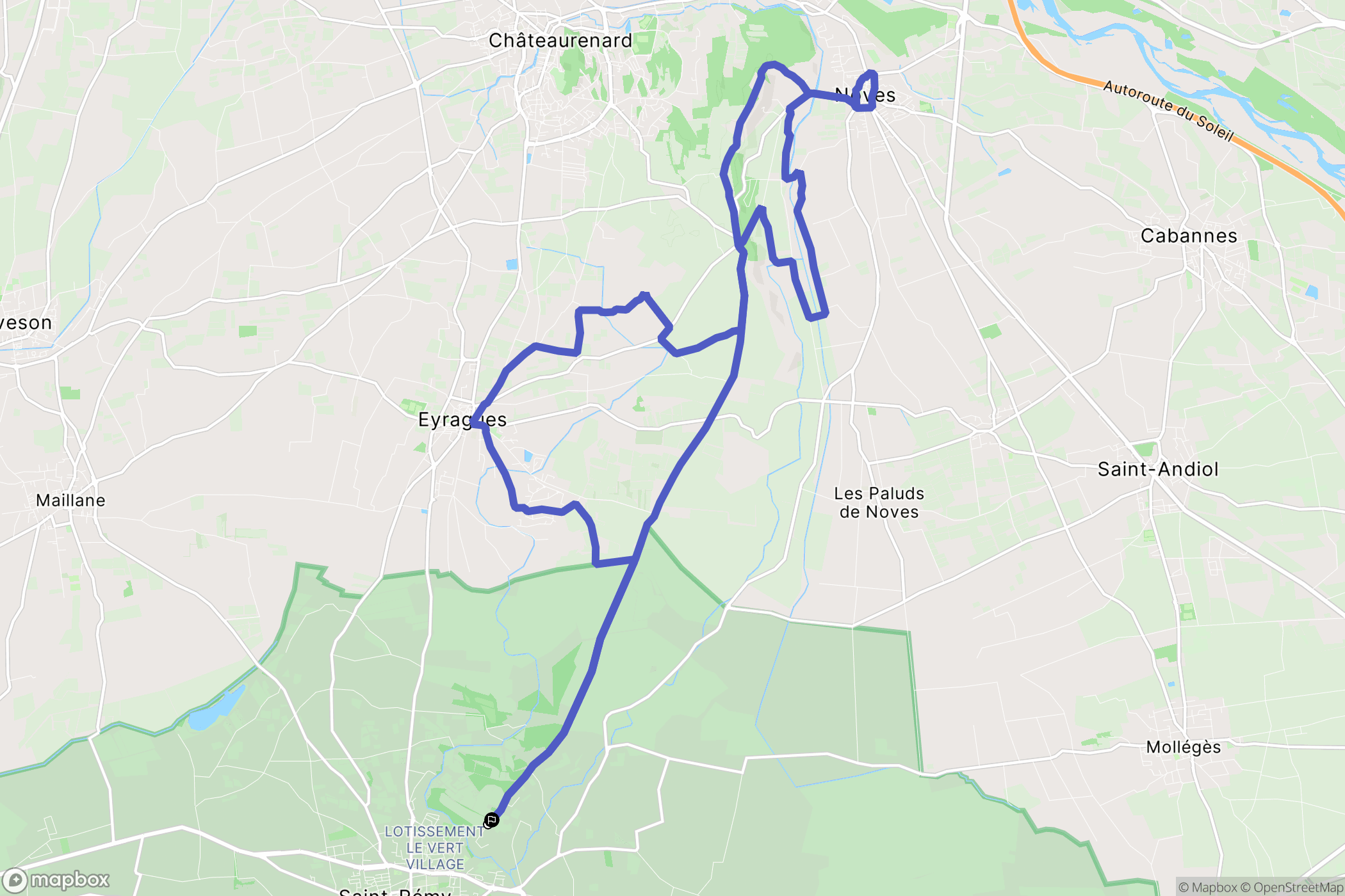 Saint-Rémy-de-Provence : carte du parcours de randonnée - France