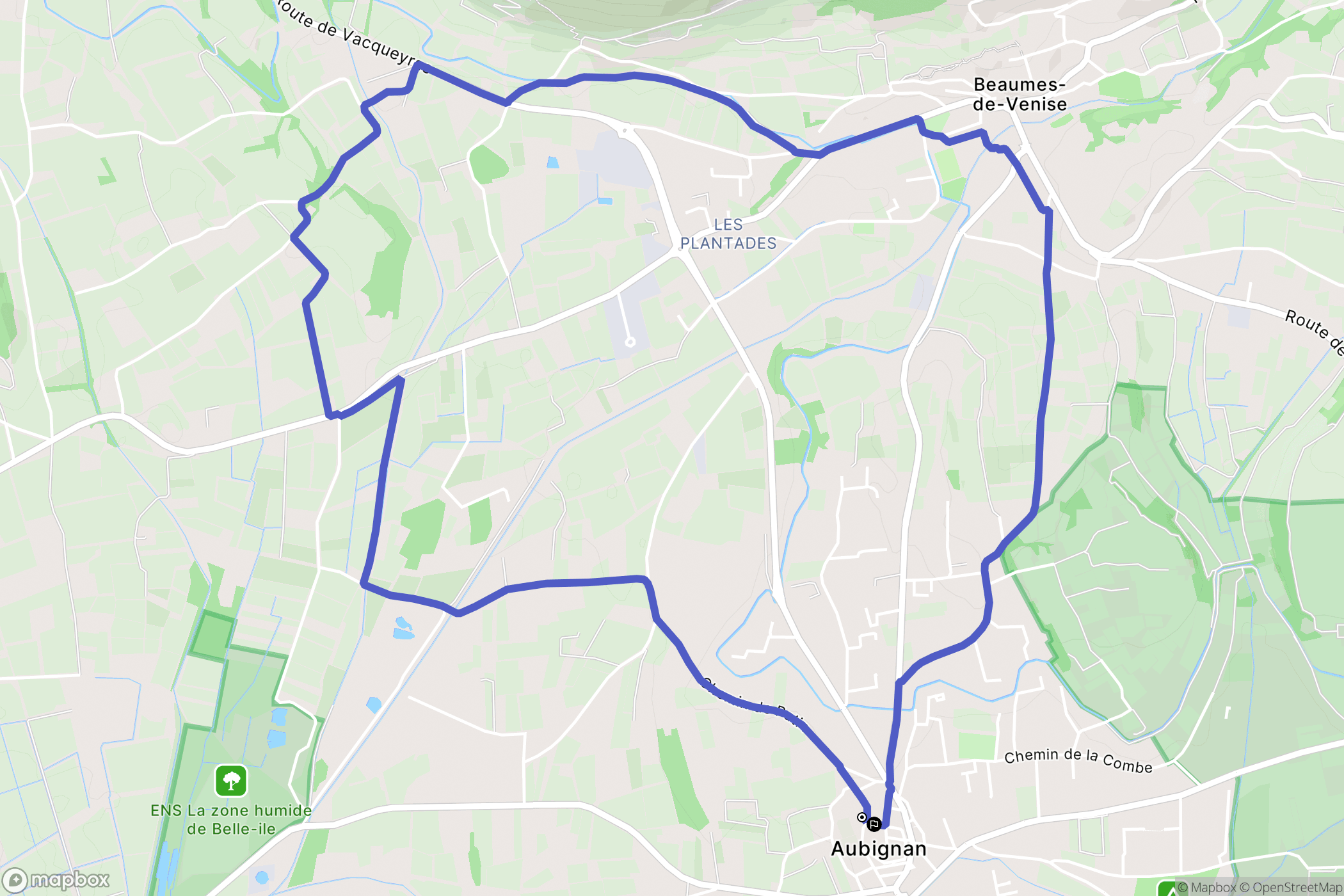 Aubignan : carte du parcours de randonnée - France