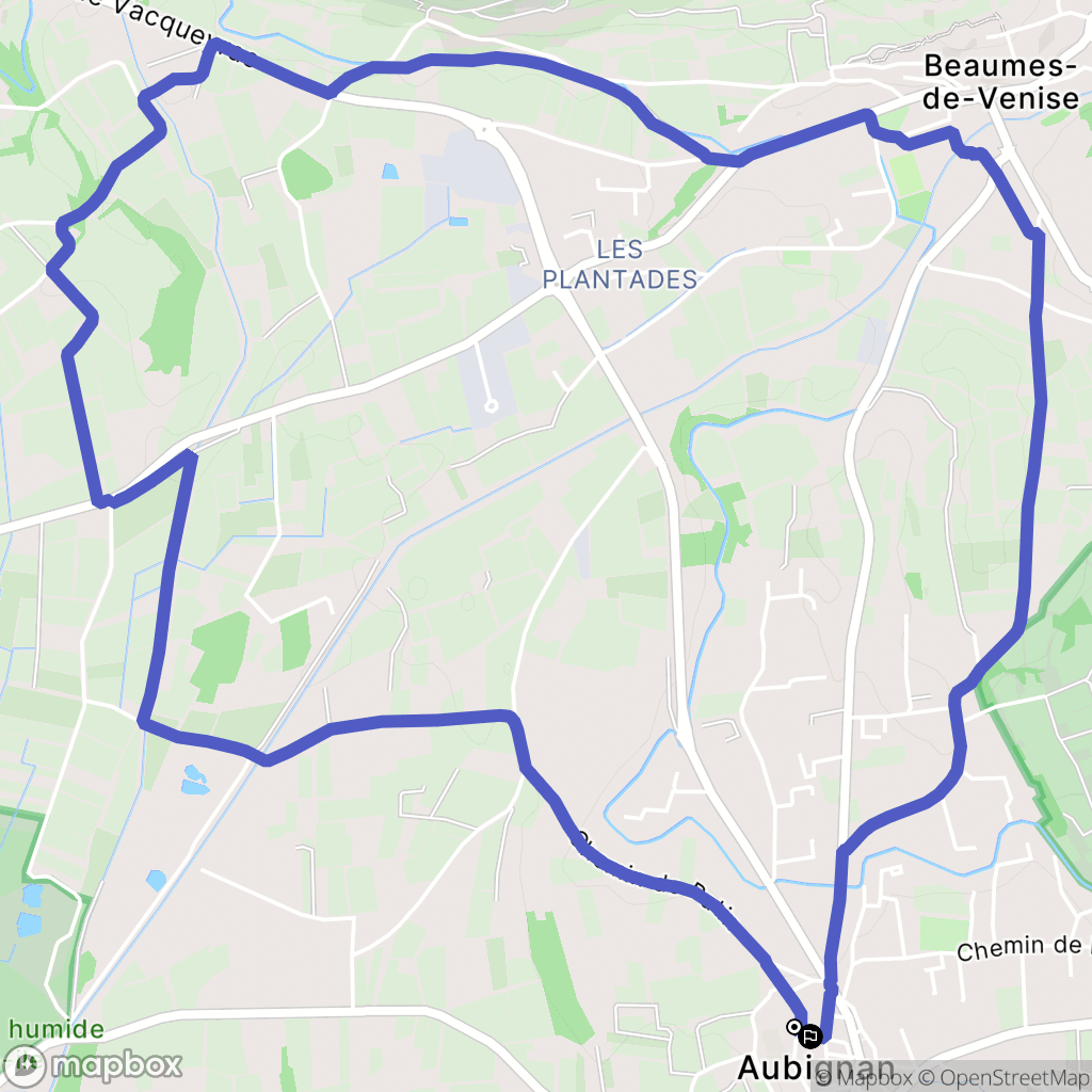 Aubignan : carte du parcours de randonnée - France