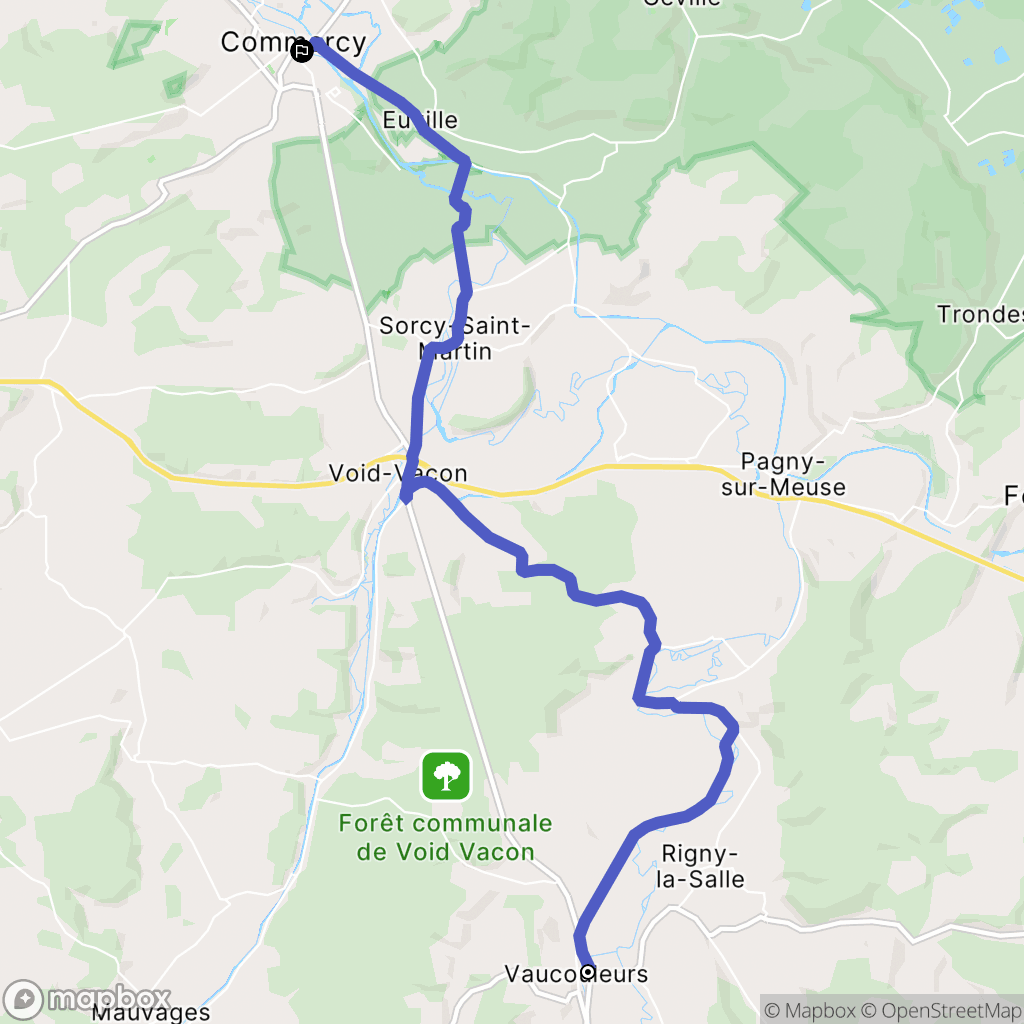 Vaucouleurs : carte du parcours de randonnée - France