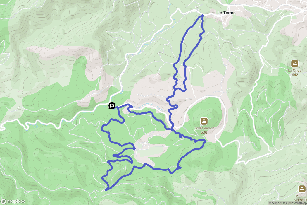 Allauch : carte du parcours de randonnée - France
