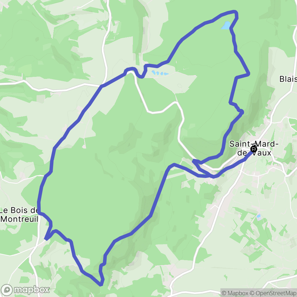 Saint-Mard-de-Vaux : carte du parcours de randonnée - France