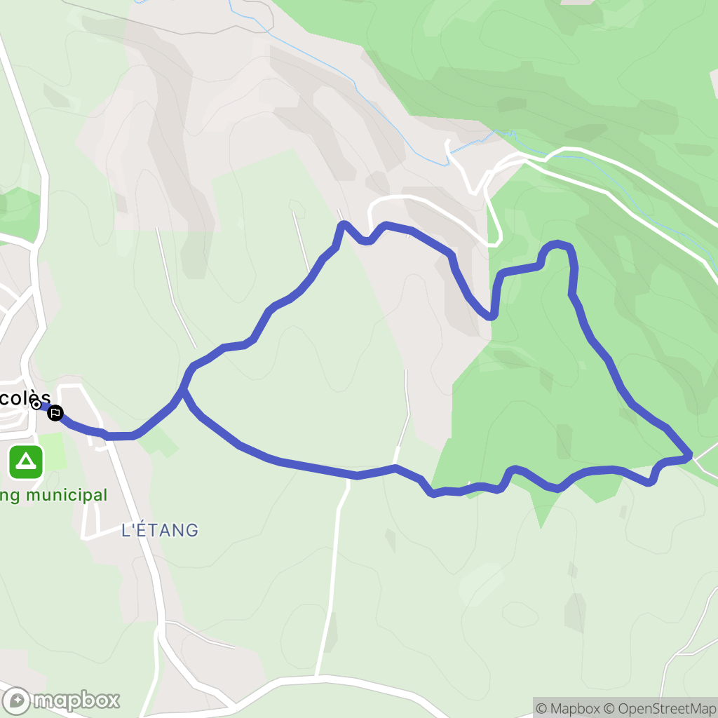Marcolès : carte du parcours de randonnée - France