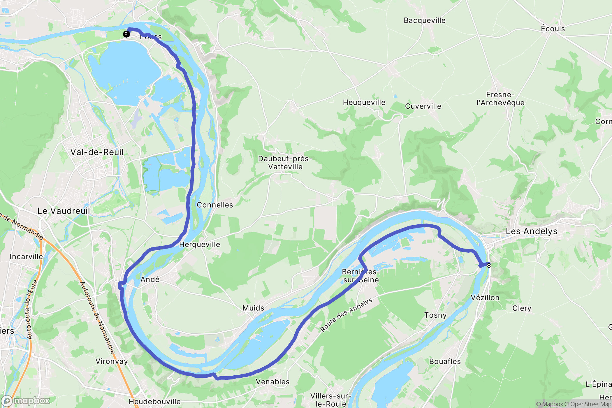 Vézillon : carte du parcours de randonnée - France