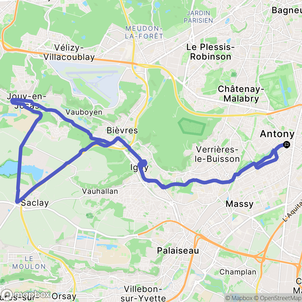 Antony : carte du parcours de randonnée - France