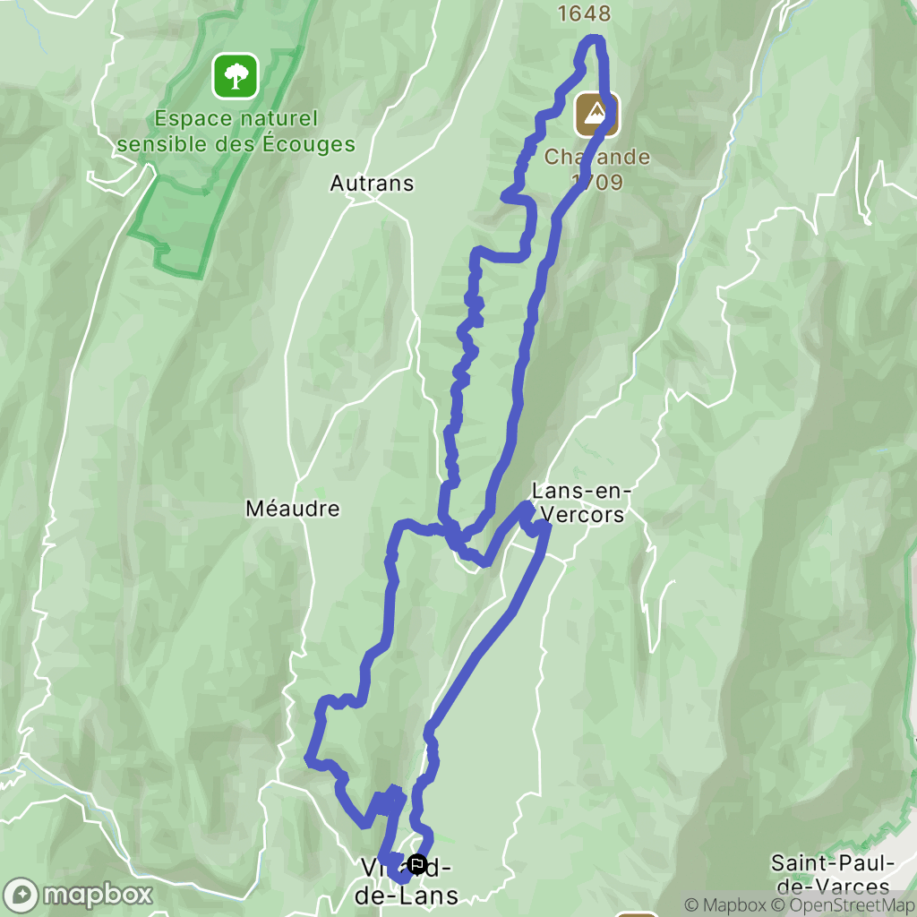 Villard-de-Lans : carte du parcours de randonnée - France