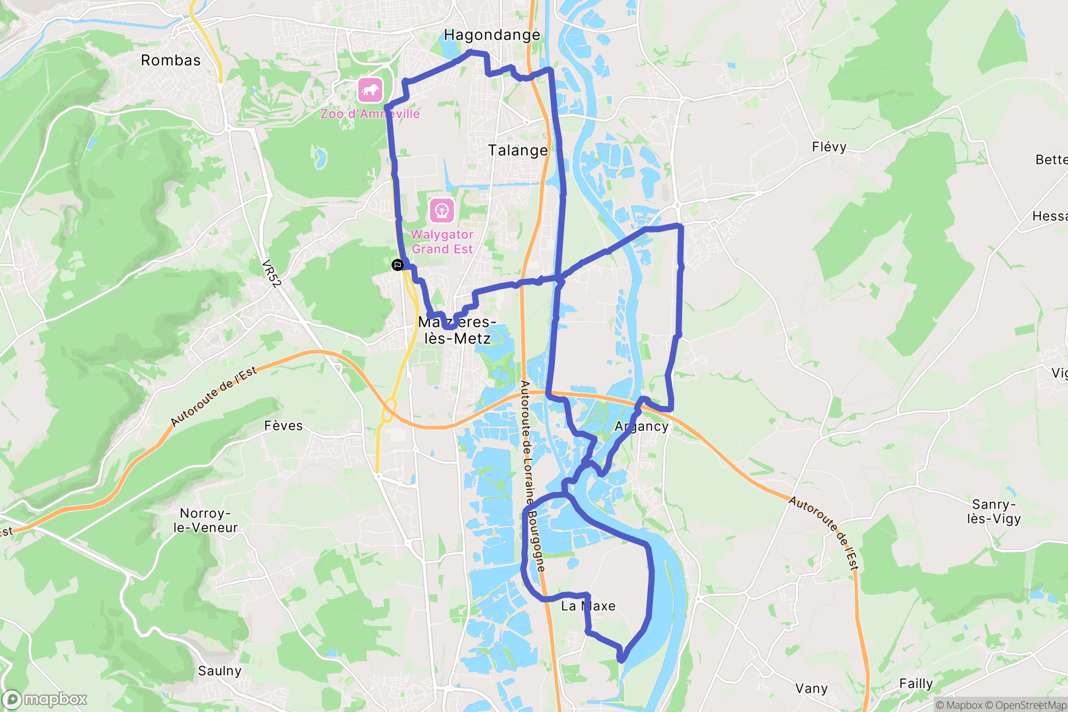Maizières-lès-Metz : carte du parcours de randonnée - France