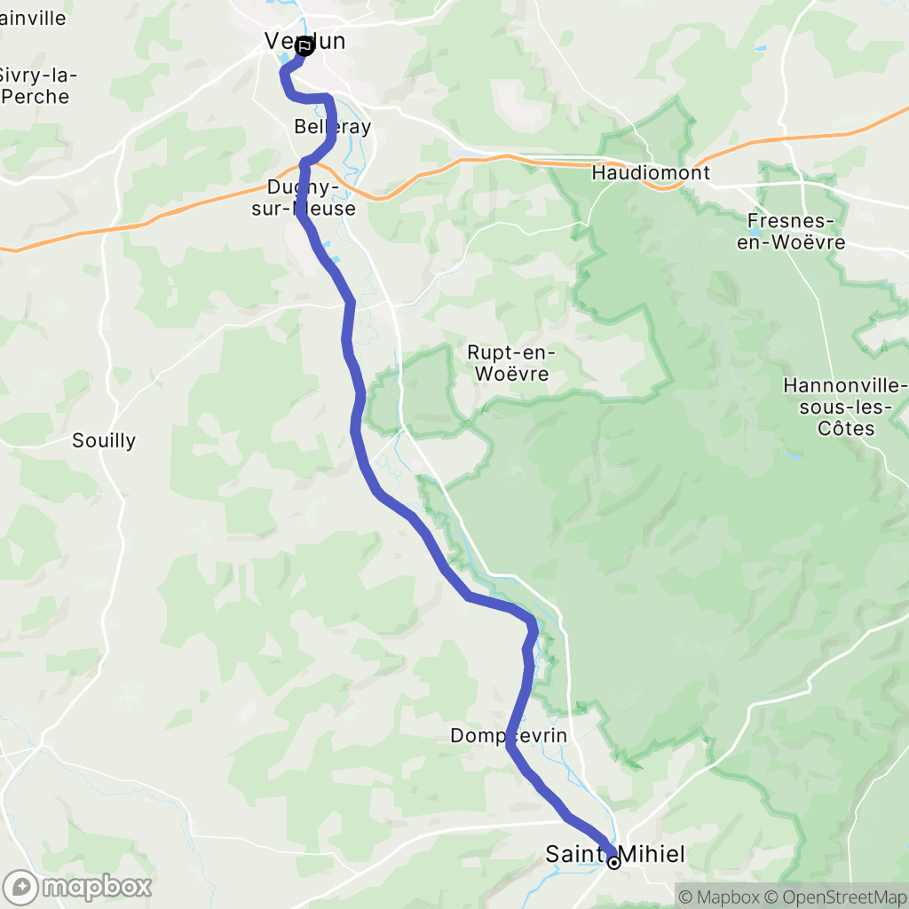 Saint-Mihiel : carte du parcours de randonnée - France