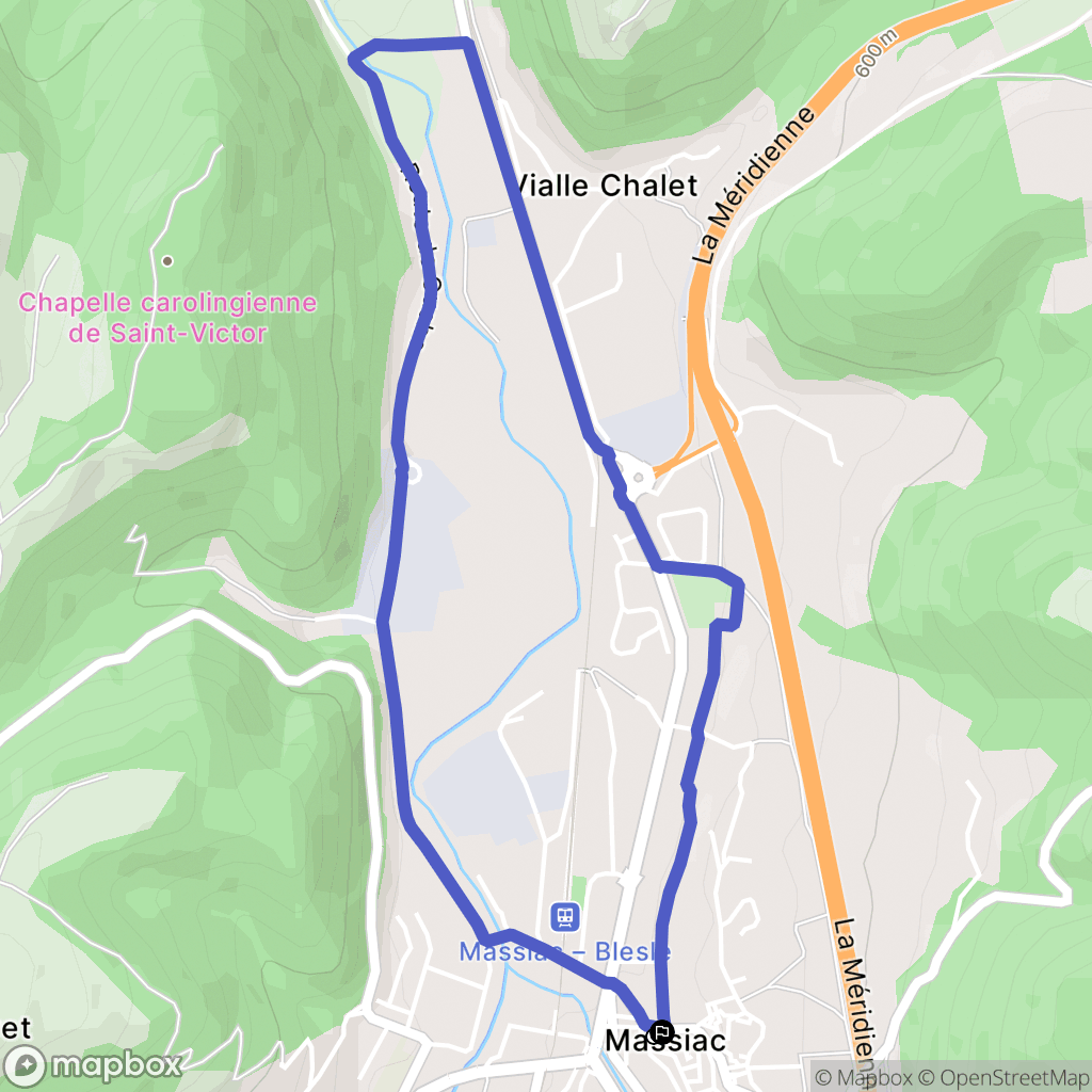 Massiac : carte du parcours de randonnée - France