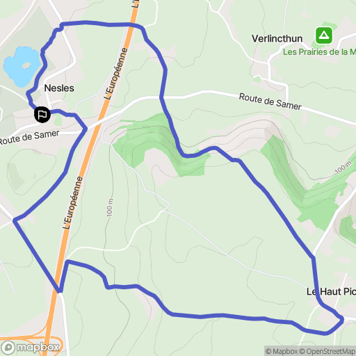 Nesles : carte du parcours de randonnée - France