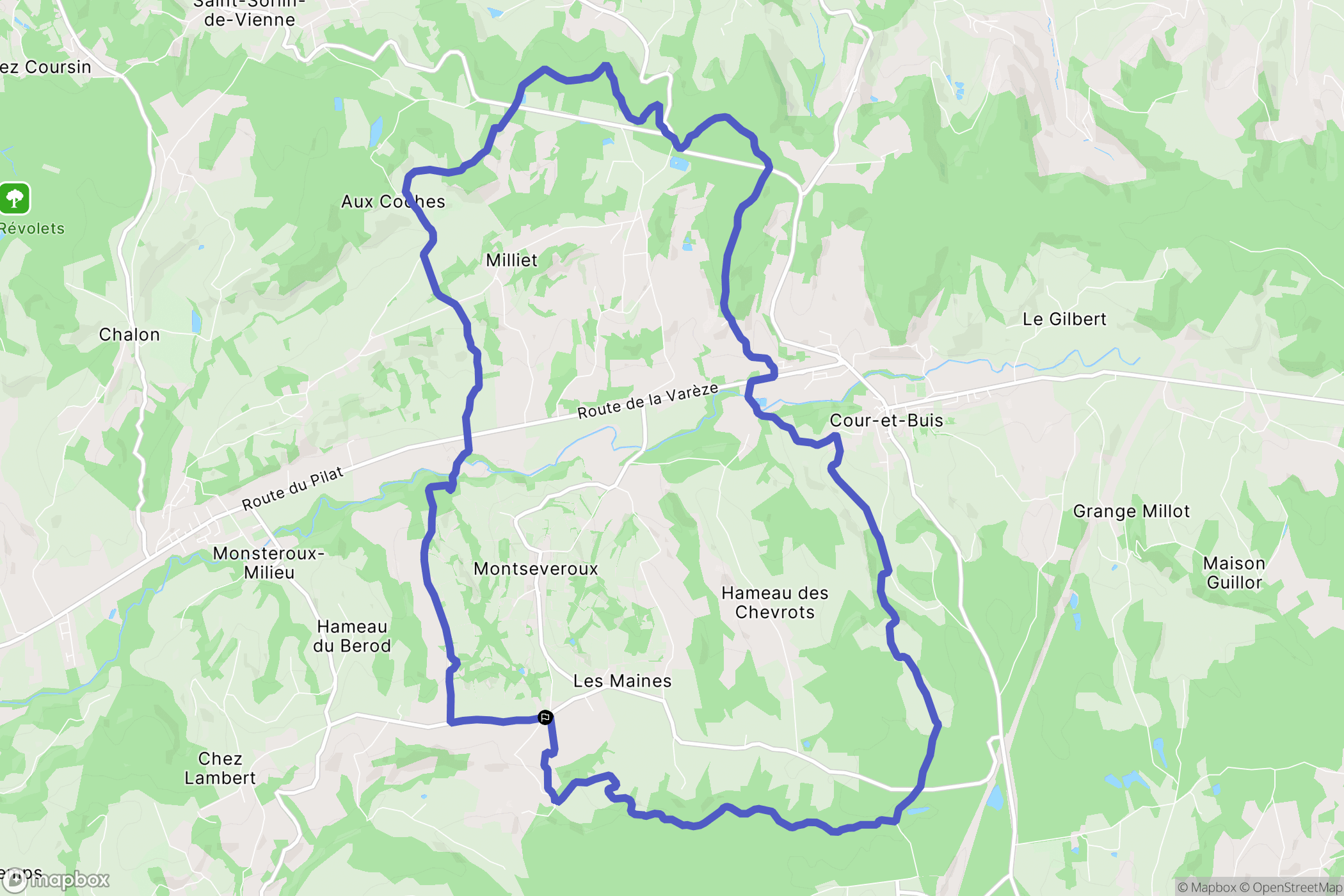 Montseveroux : carte du parcours de randonnée - France