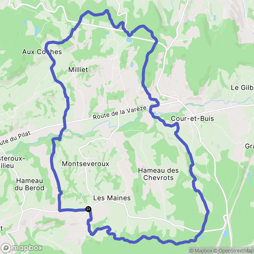 Montseveroux : carte du parcours de randonnée - France