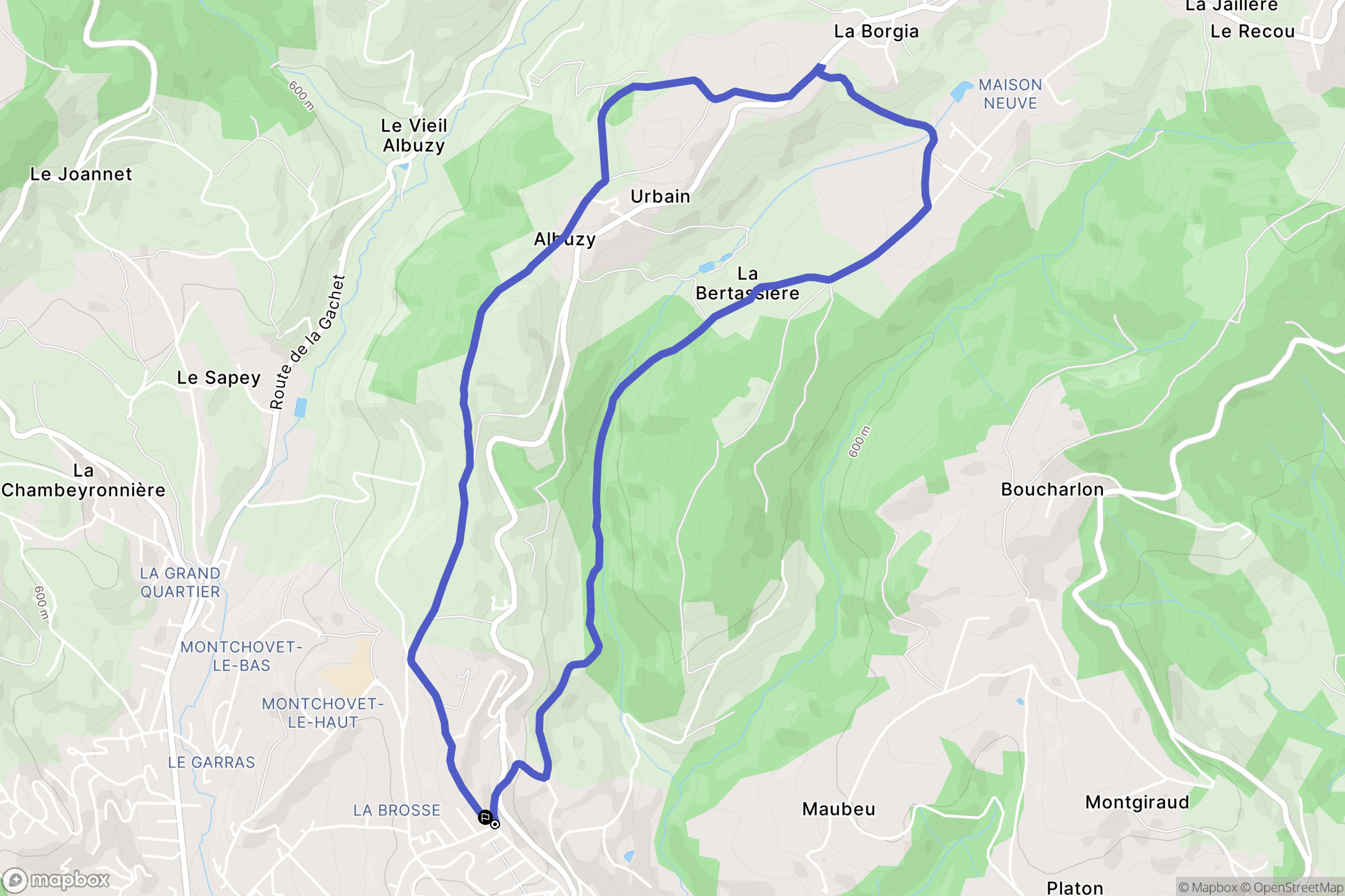 Sorbiers : carte du parcours de randonnée - France