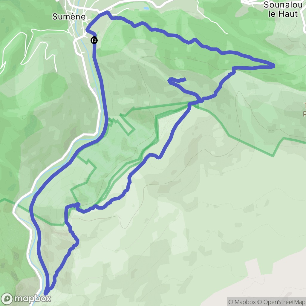 Sumène : carte du parcours de randonnée - France