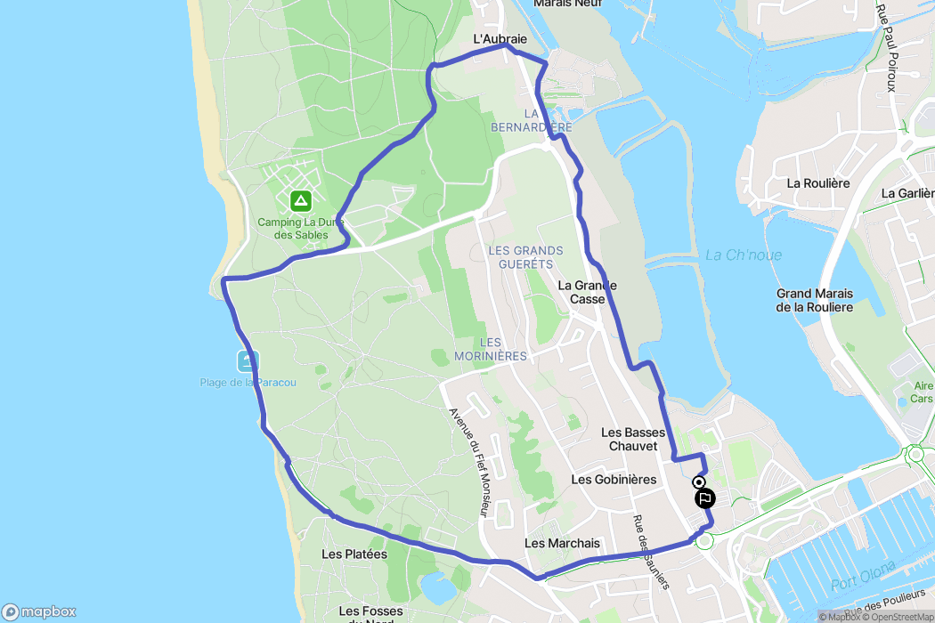 Les Sables-d'Olonne : carte du parcours de randonnée - France