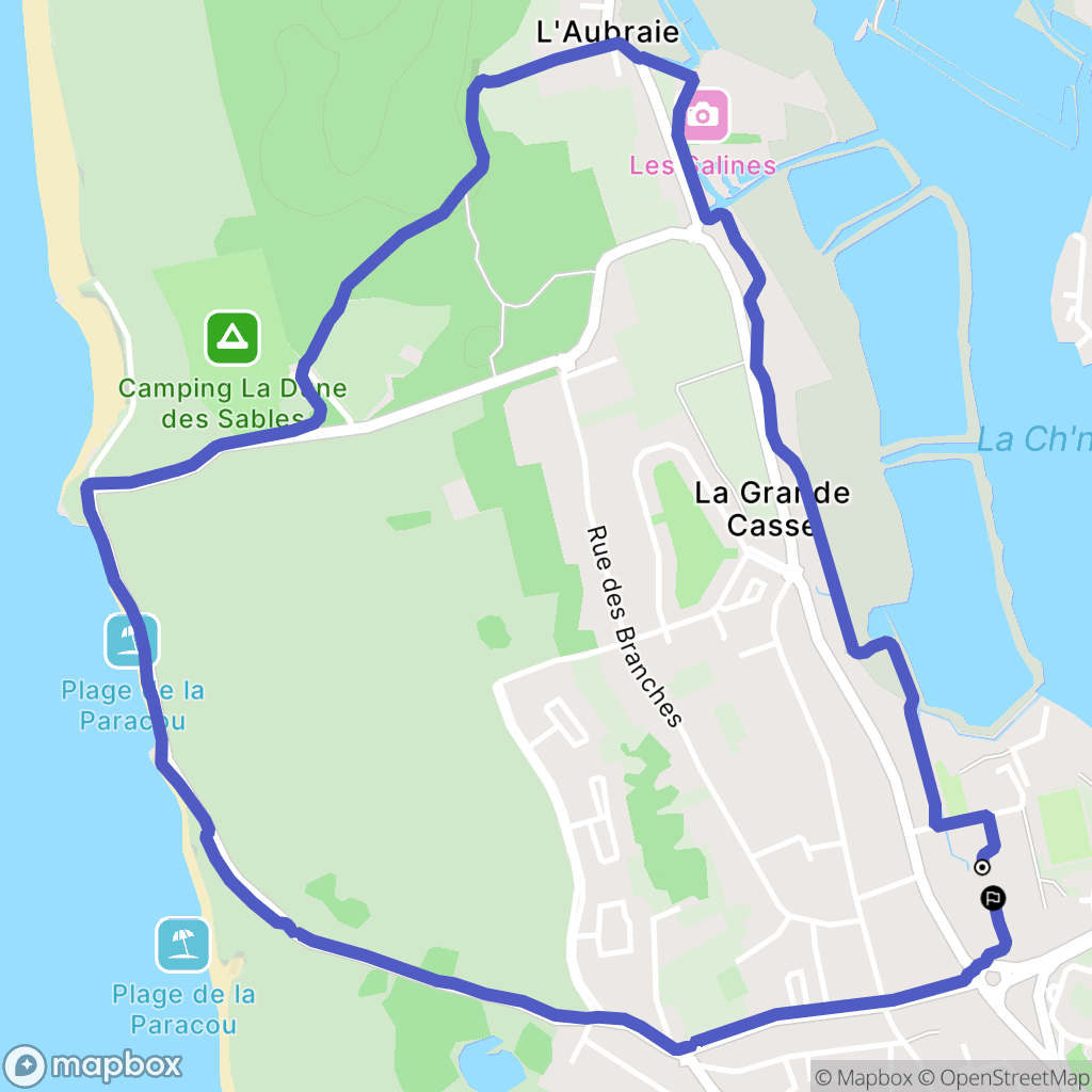 Les Sables-d'Olonne : carte du parcours de randonnée - France