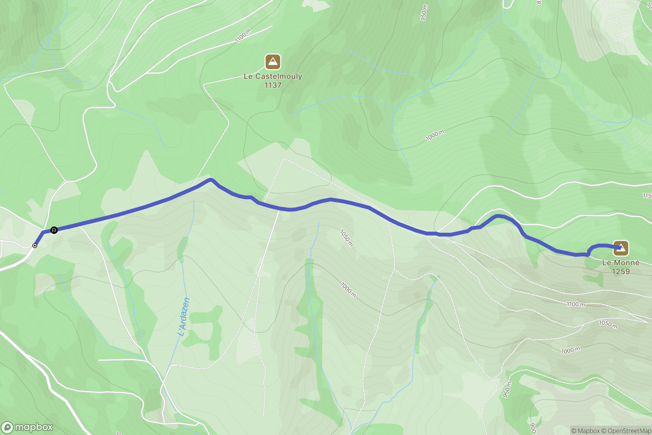 Bagnères-de-Bigorre : carte du parcours de randonnée - France