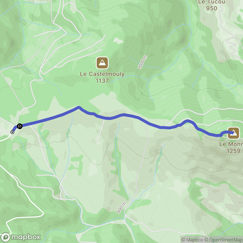 Bagnères-de-Bigorre : carte du parcours de randonnée - France
