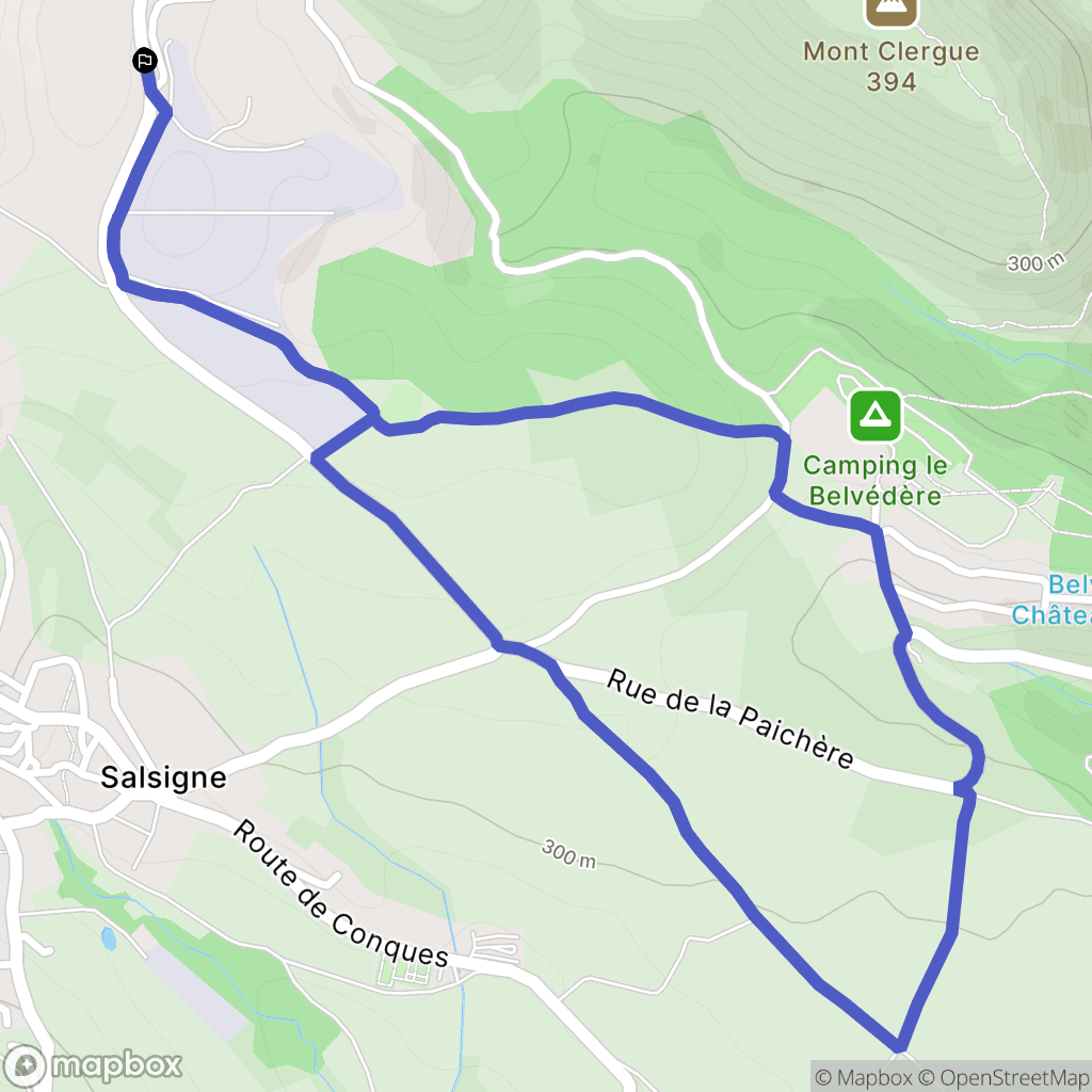 Villanière : carte du parcours de randonnée - France