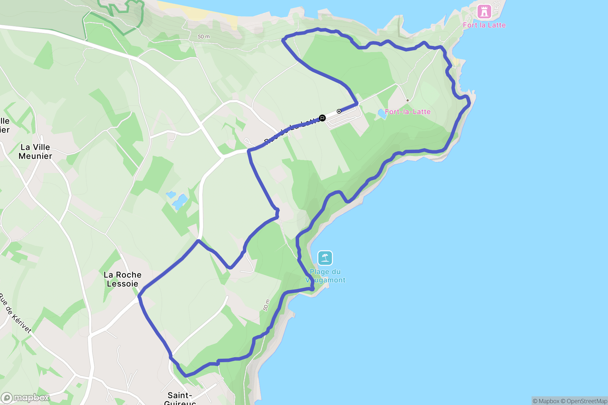 Plévenon : carte du parcours de randonnée - France