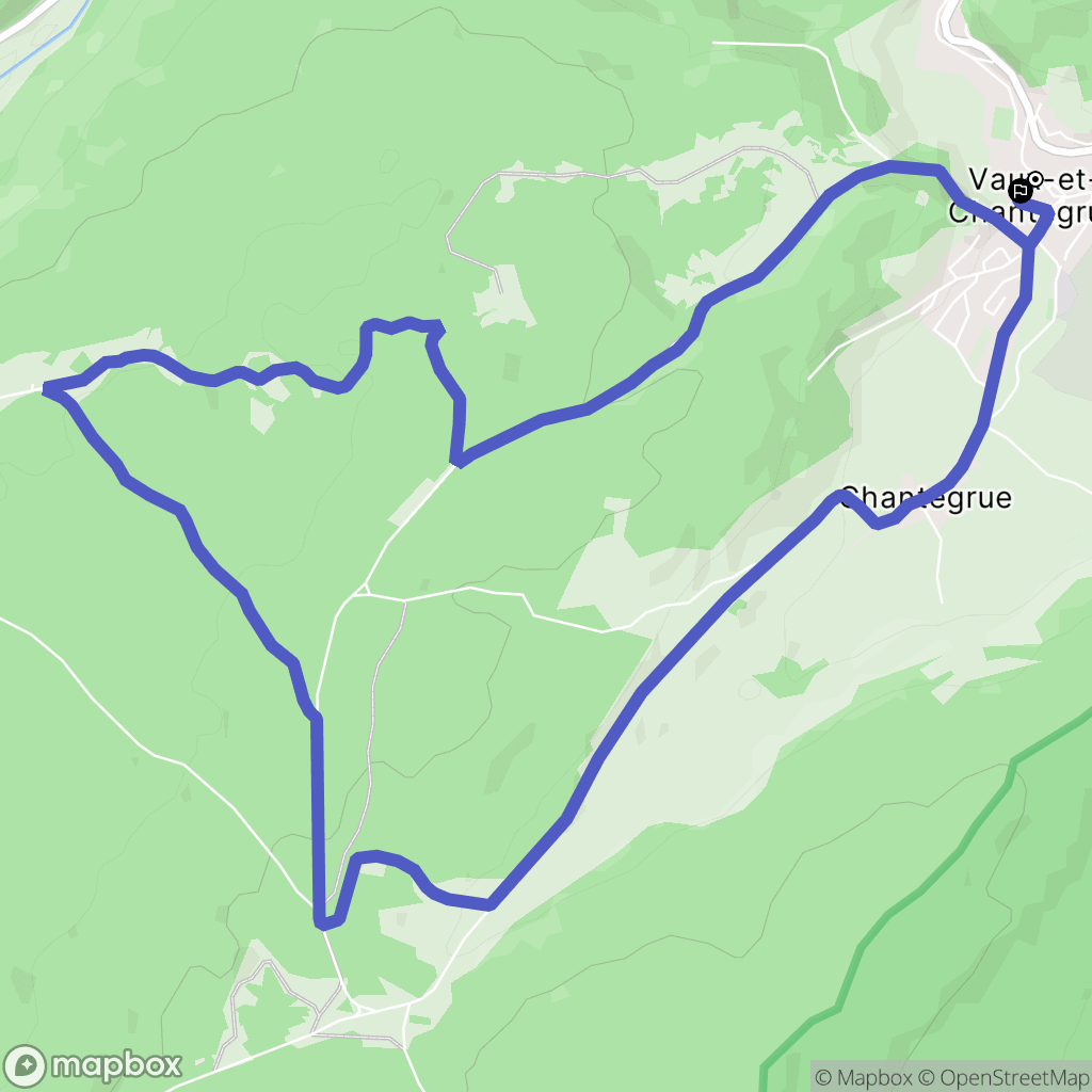 Vaux-et-Chantegrue : carte du parcours de randonnée - France