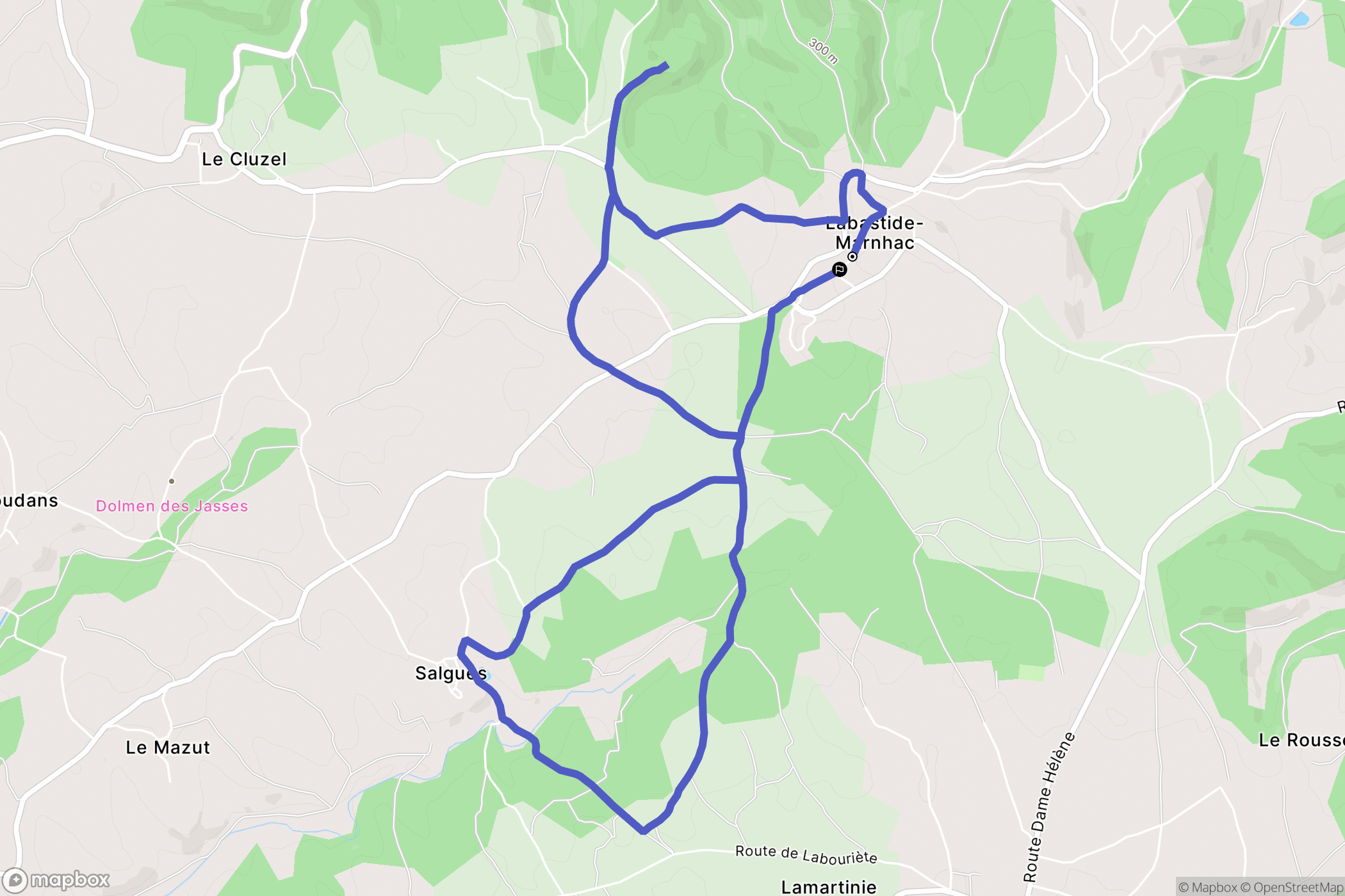 Labastide-Marnhac : carte du parcours de randonnée - France