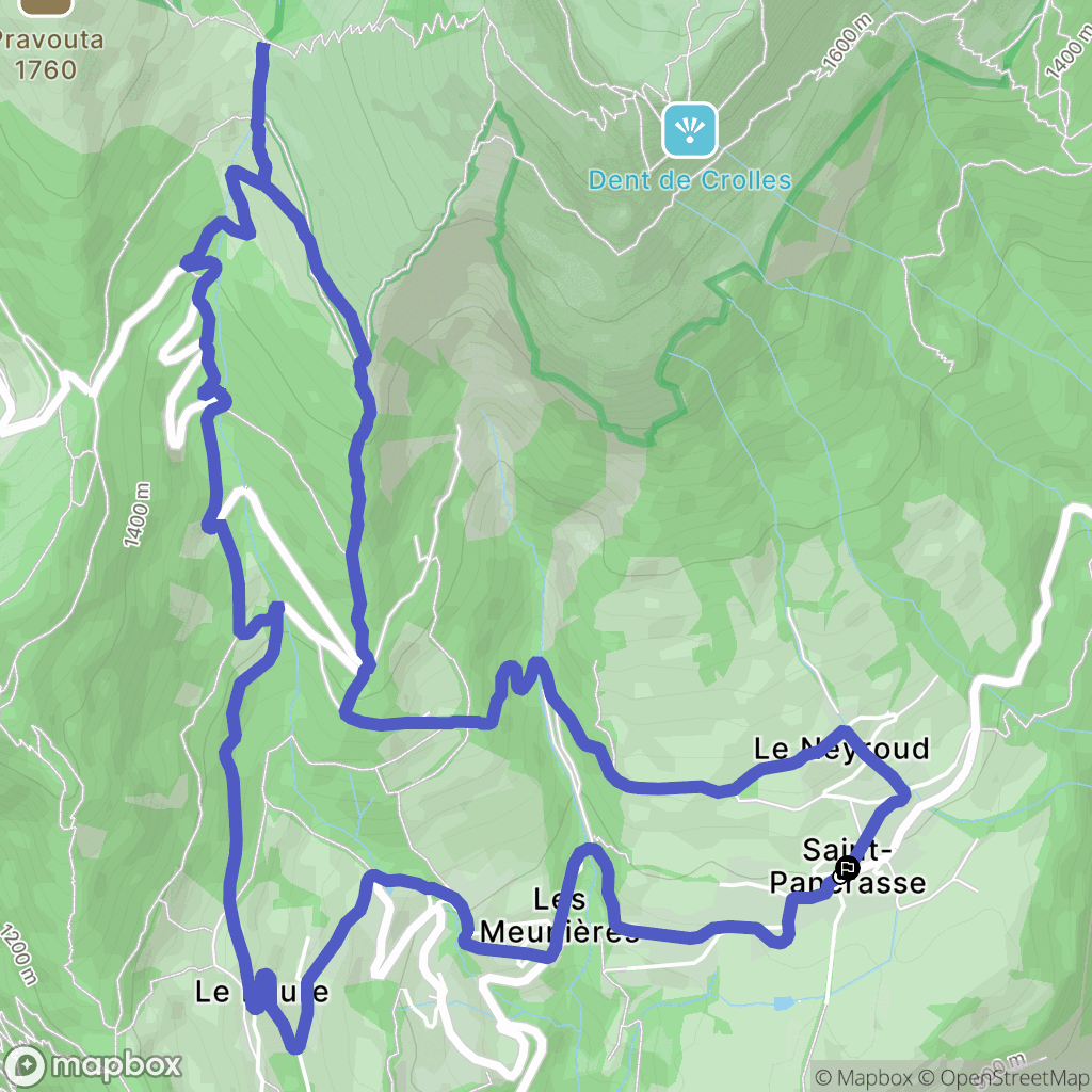 Plateau-des-Petites-Roches : carte du parcours de randonnée - France
