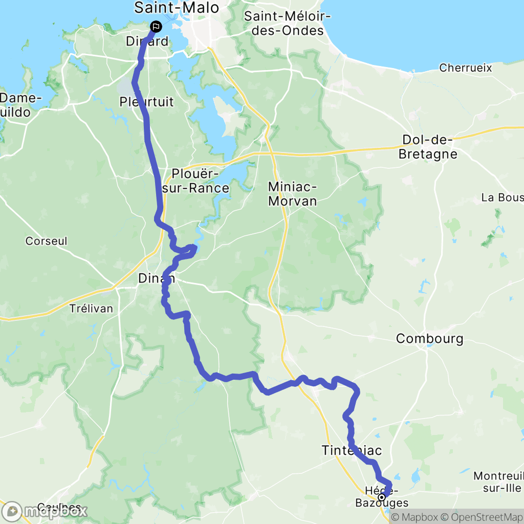 Hédé-Bazouges : carte du parcours de randonnée - France