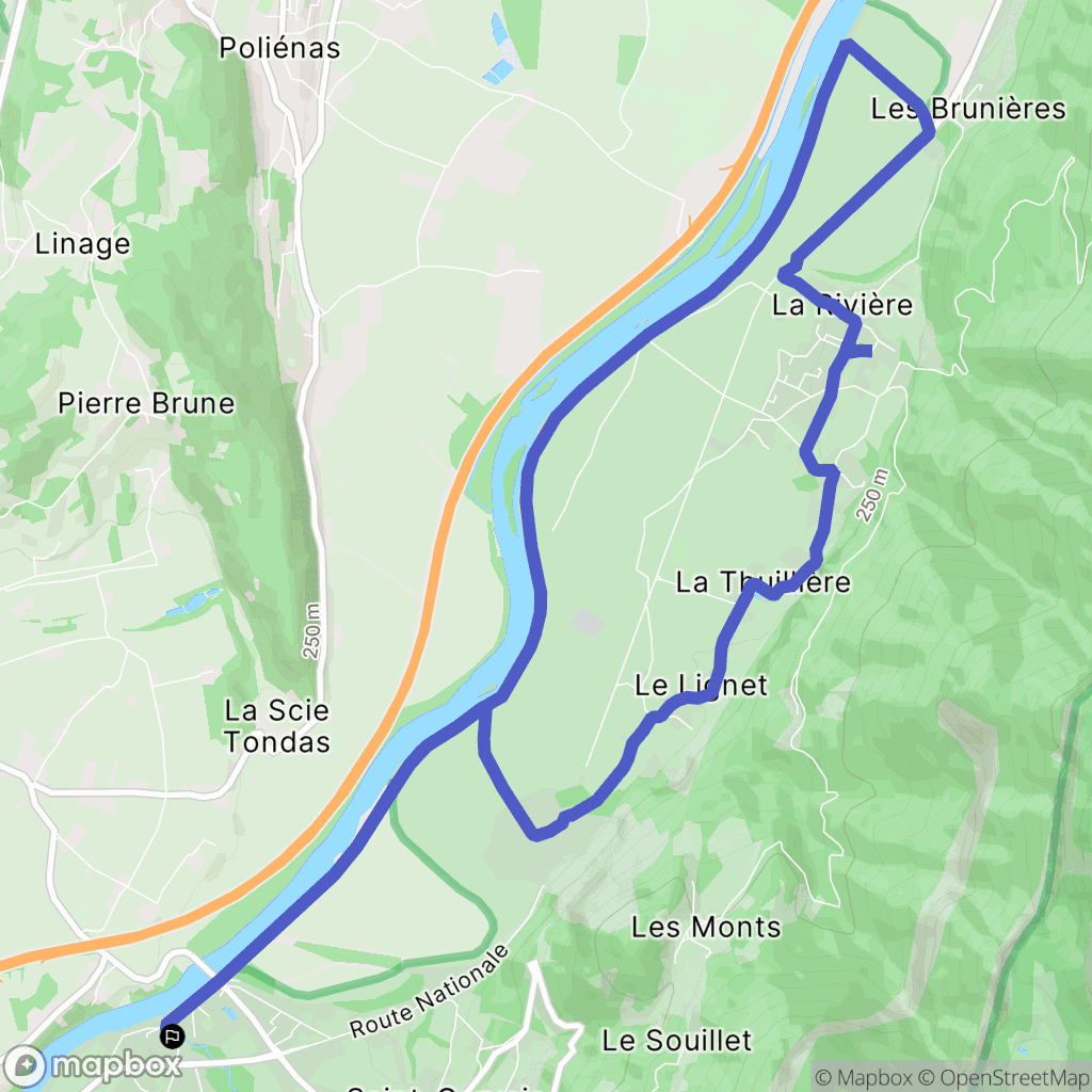 Rovon : carte du parcours de randonnée - France