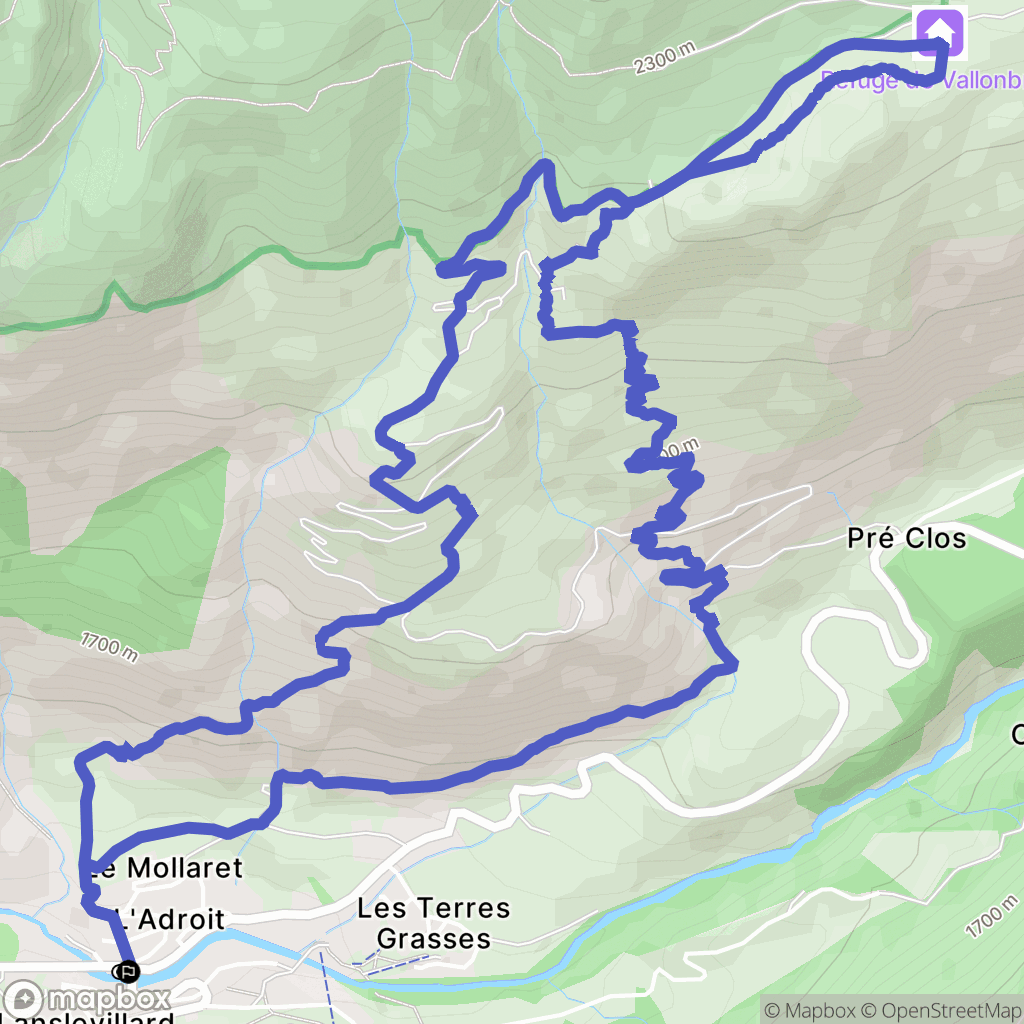 Val-Cenis : carte du parcours de randonnée - France