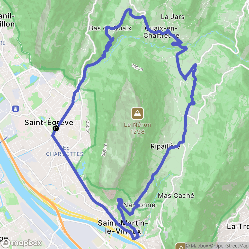 Saint-Egrève : carte du parcours de randonnée - France