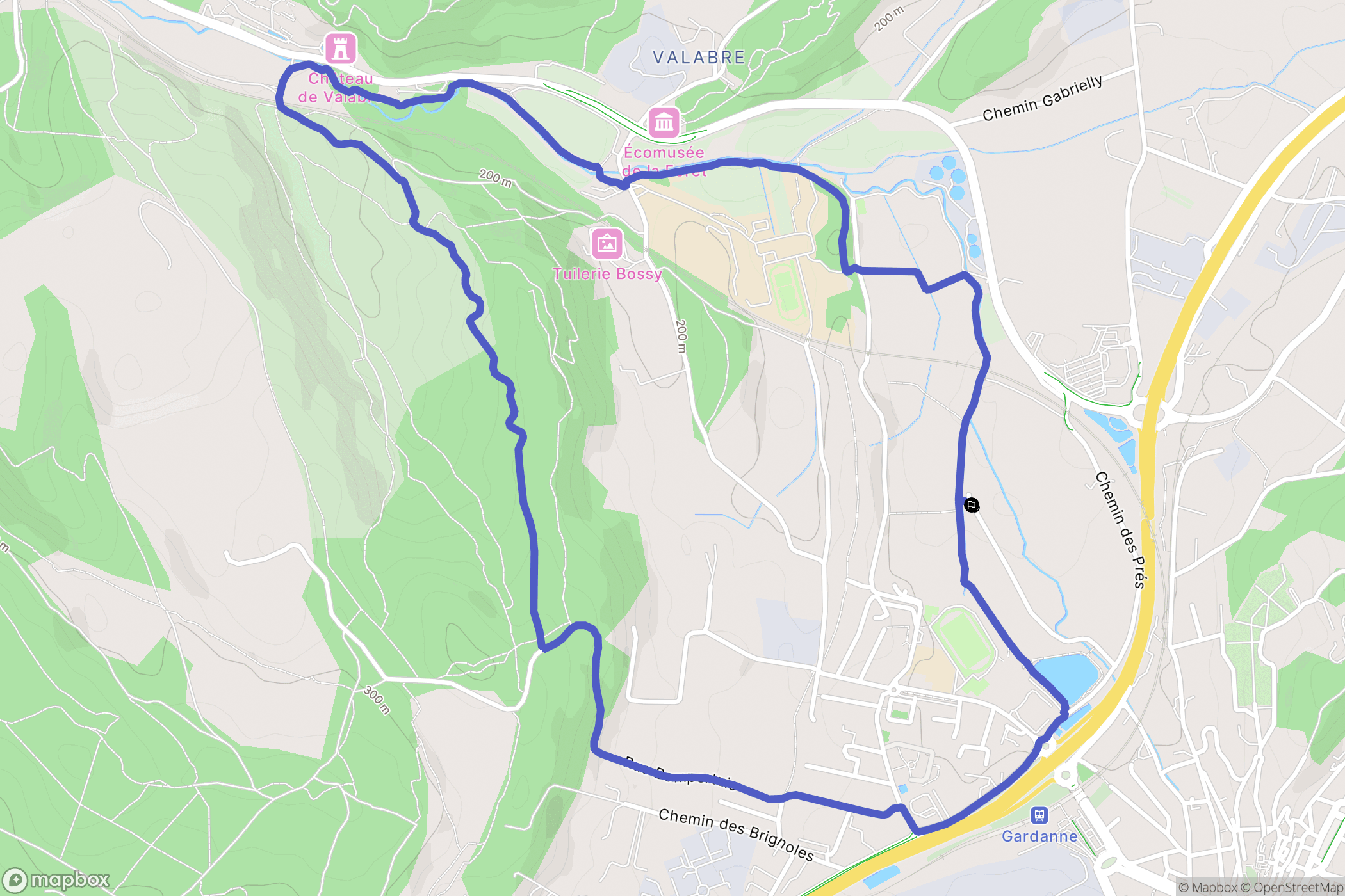 Gardanne : carte du parcours de randonnée - France