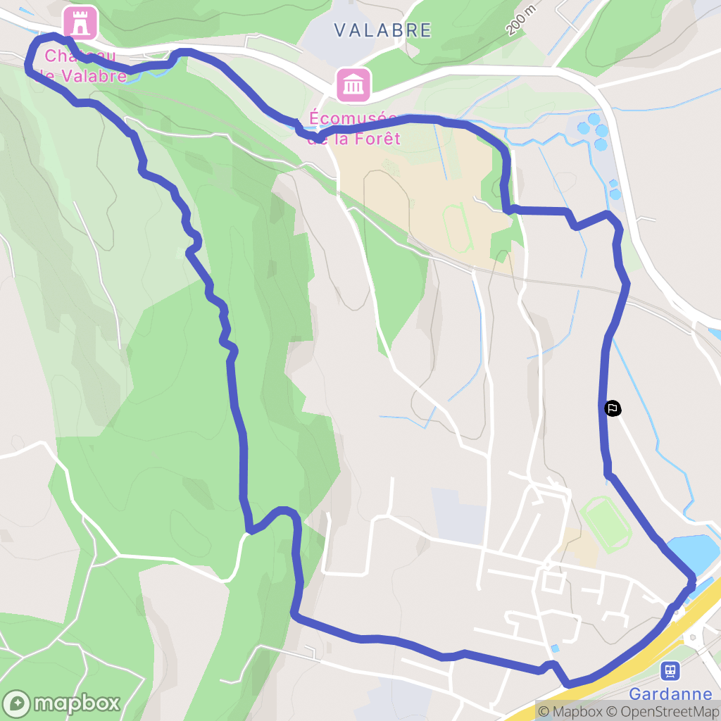 Gardanne : carte du parcours de randonnée - France