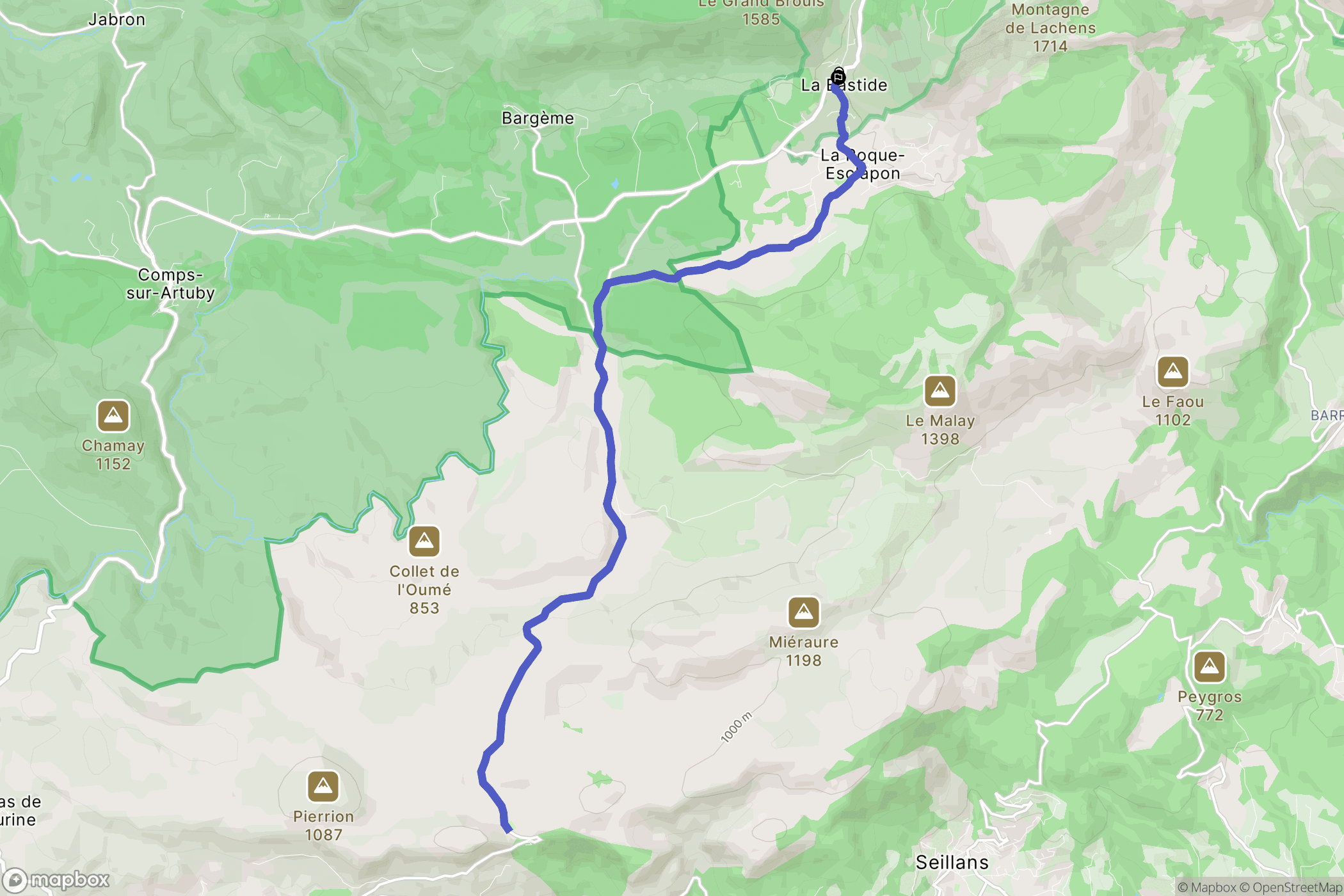 La Bastide : carte du parcours de randonnée - France