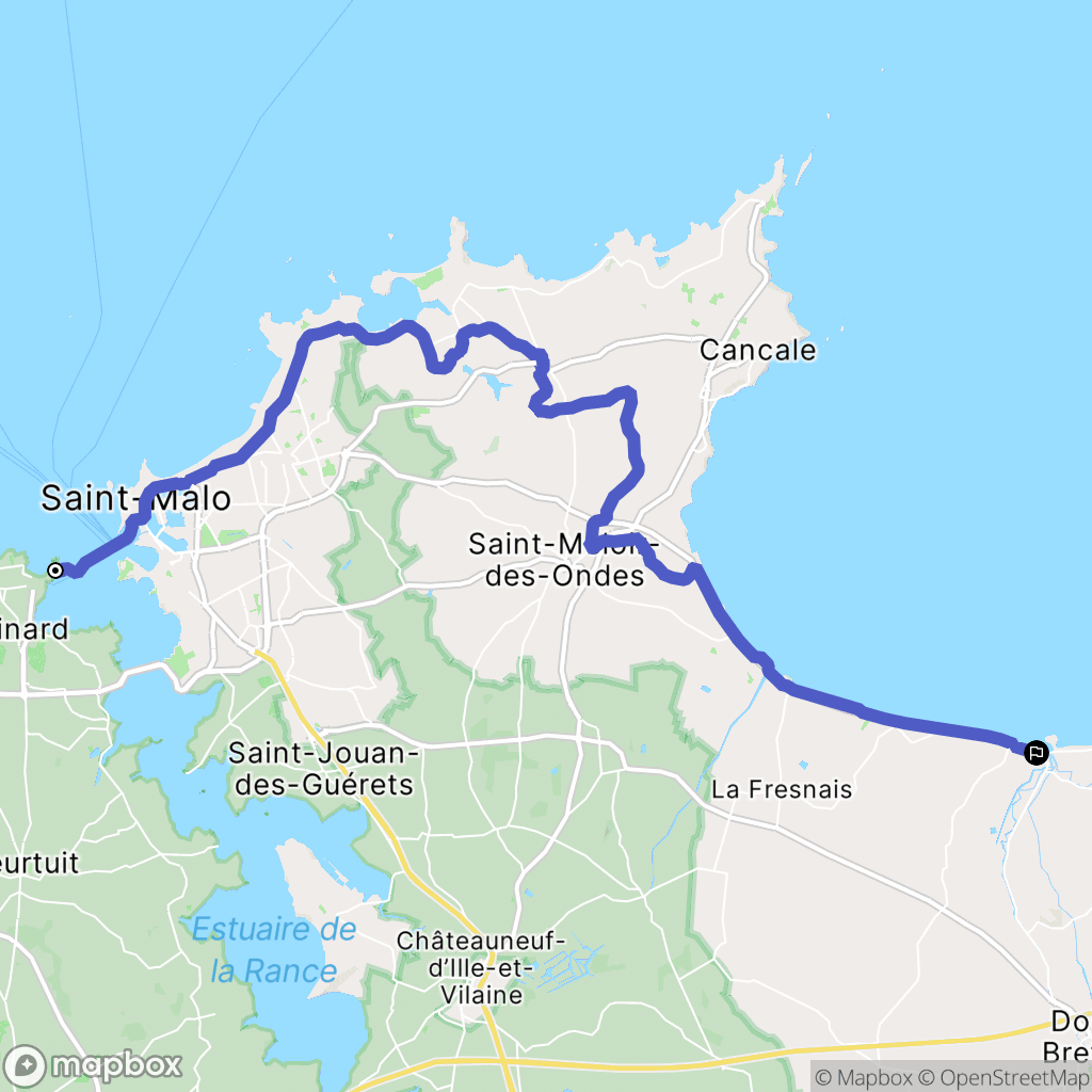 Dinard : carte du parcours de randonnée - France