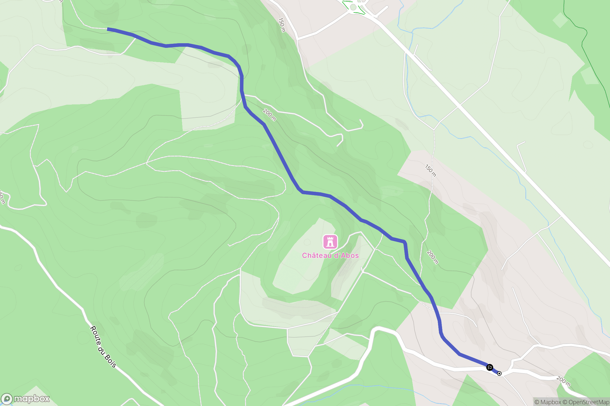 Arbus : carte du parcours de randonnée - France