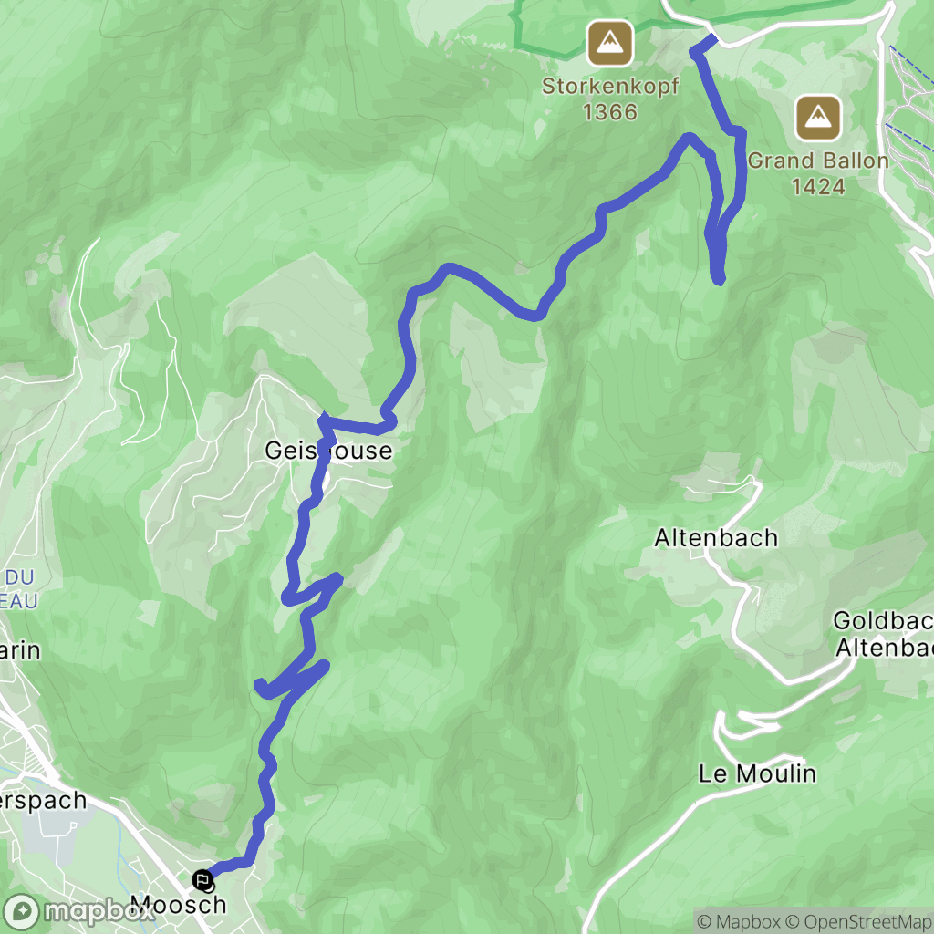 Moosch : carte du parcours de randonnée - France