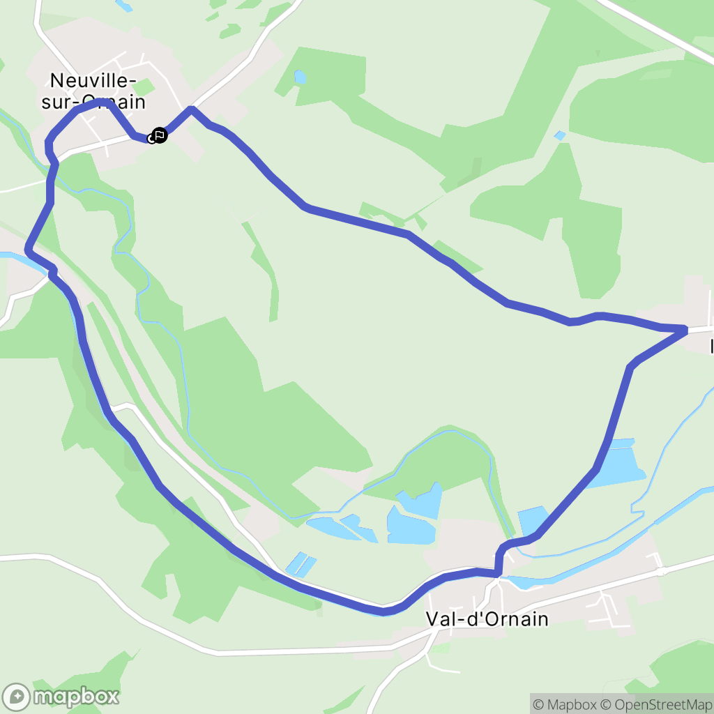 Neuville-sur-Ornain : carte du parcours de randonnée - France