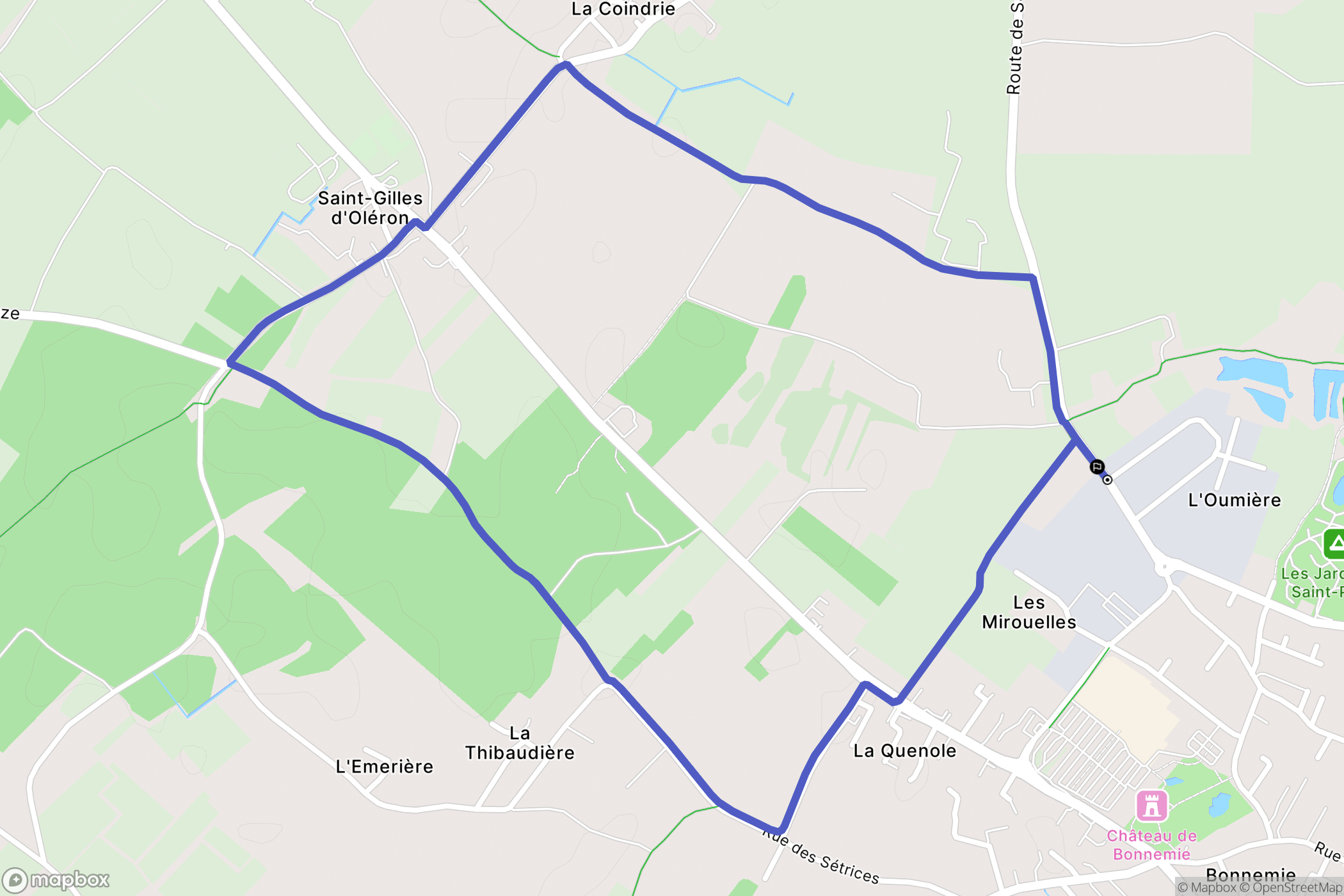 Saint-Pierre-d'Oléron : carte du parcours de randonnée - France